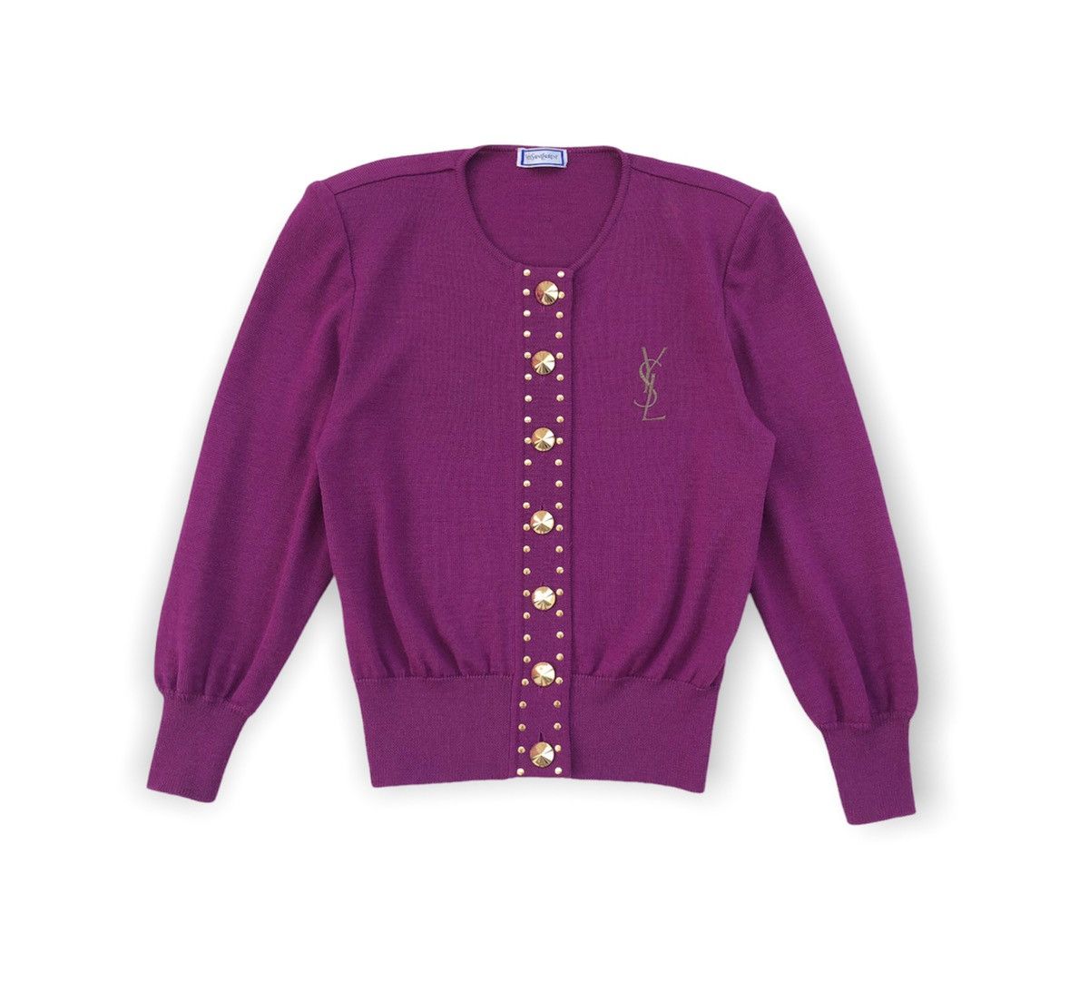 Yves Saint Laurent YvesSaintLaurent Button Ladies Knitted Sweater Size M / US 6-8 / IT 42-44 - 4 Thumbnail