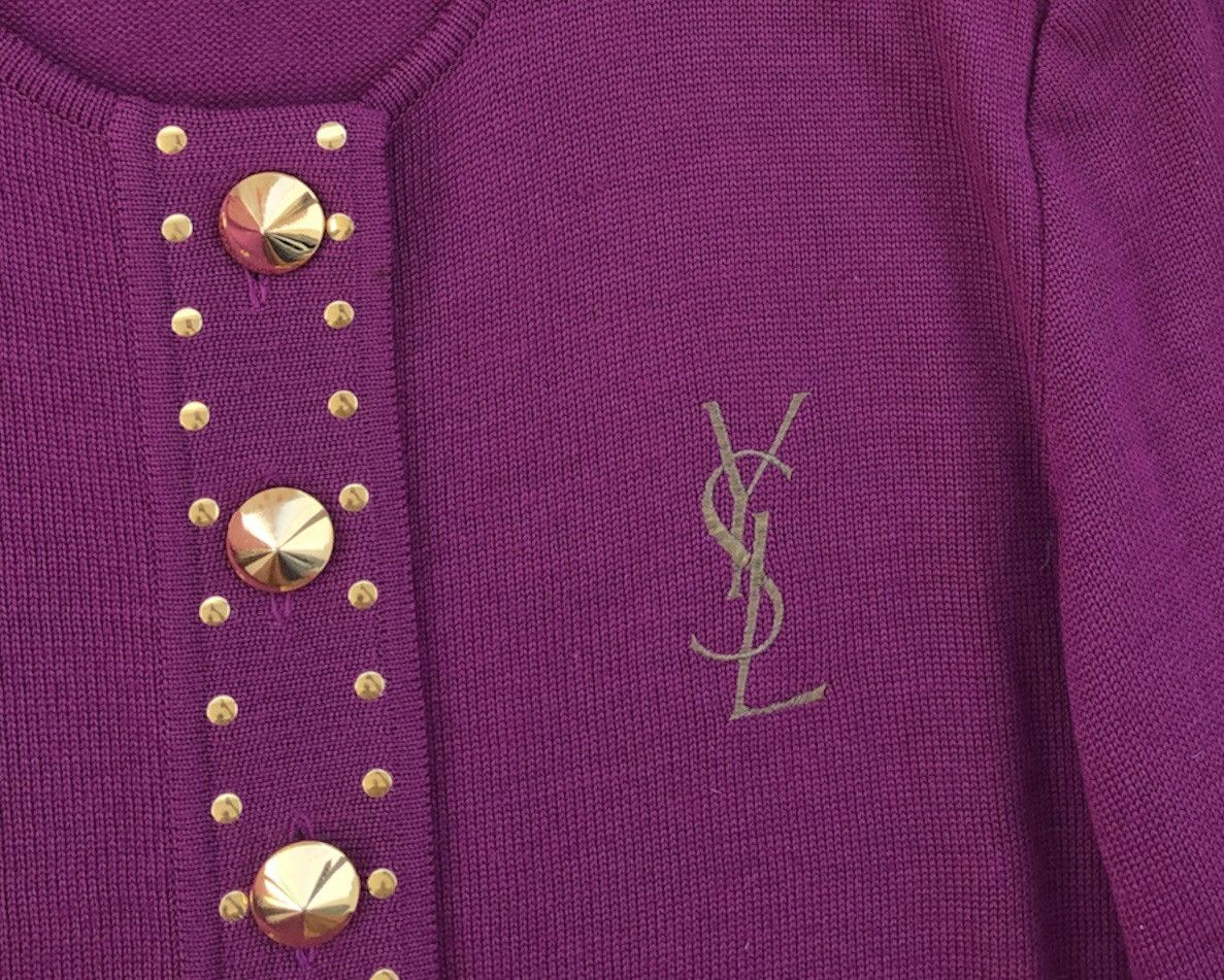 Yves Saint Laurent YvesSaintLaurent Button Ladies Knitted Sweater Size M / US 6-8 / IT 42-44 - 10 Thumbnail
