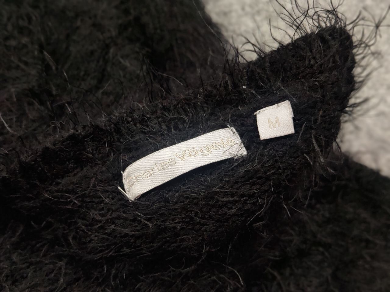 Japanese Brand Vintage 90's Japanese Black Mohair Style Fuzzy Sweater Size M / US 6-8 / IT 42-44 - 17 Thumbnail