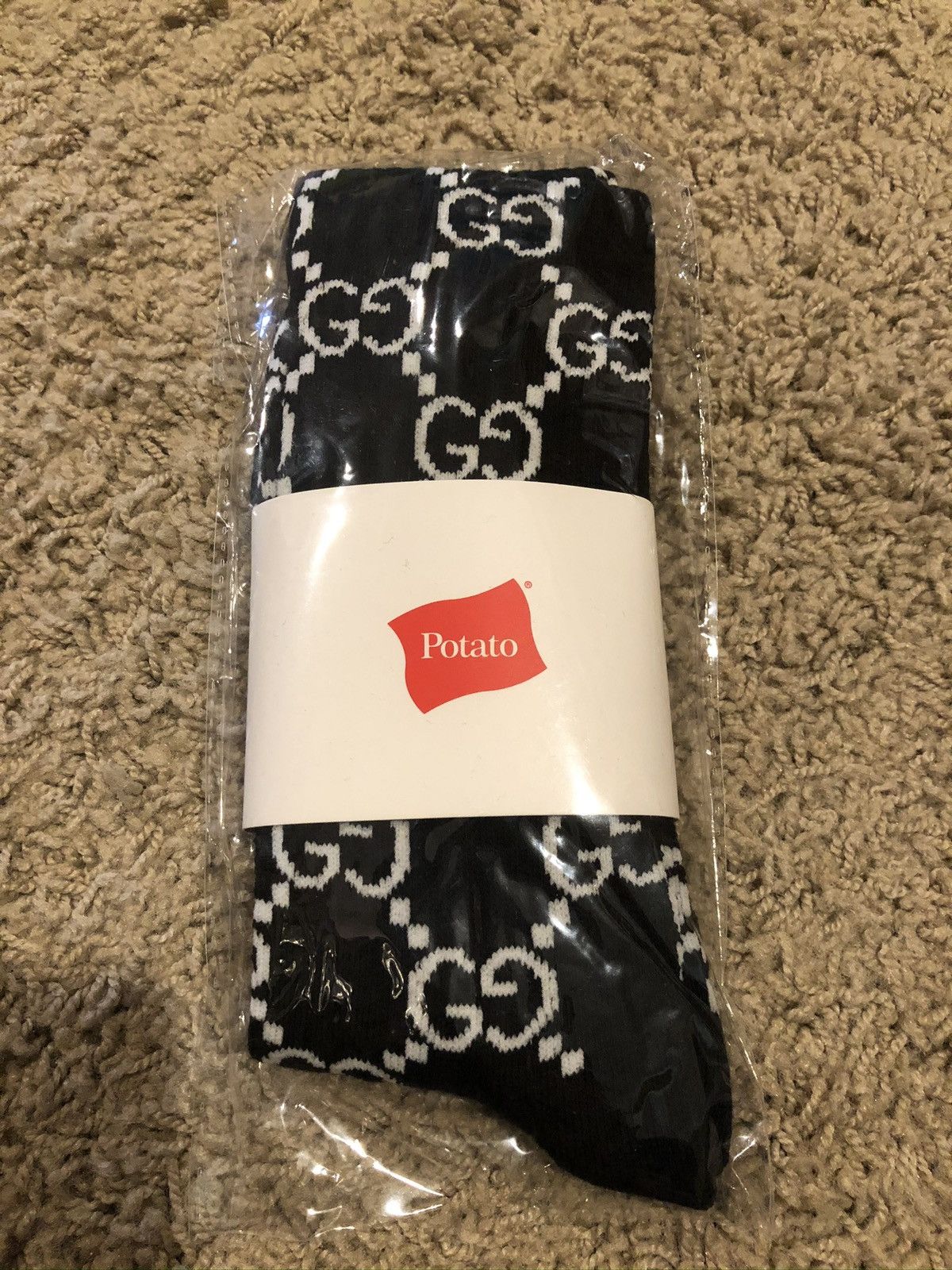 Imran Potato - Yellow/Purple 'LV' Logo Knit Socks – eluXive