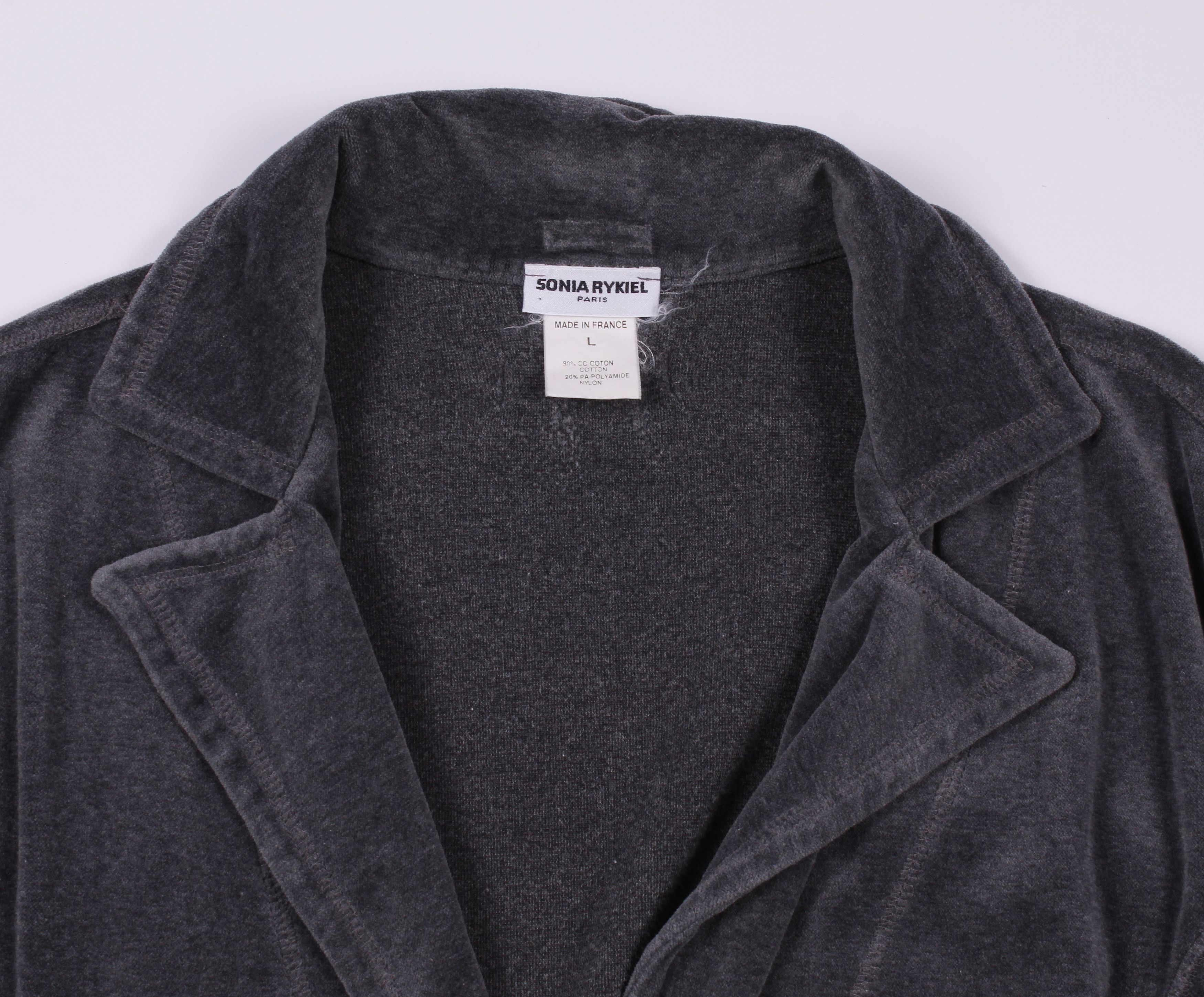Sonia Rykiel × Vintage Vintage Sonia Rykiel Velour Blazer Size L / US 10 / IT 46 - 2 Thumbnail