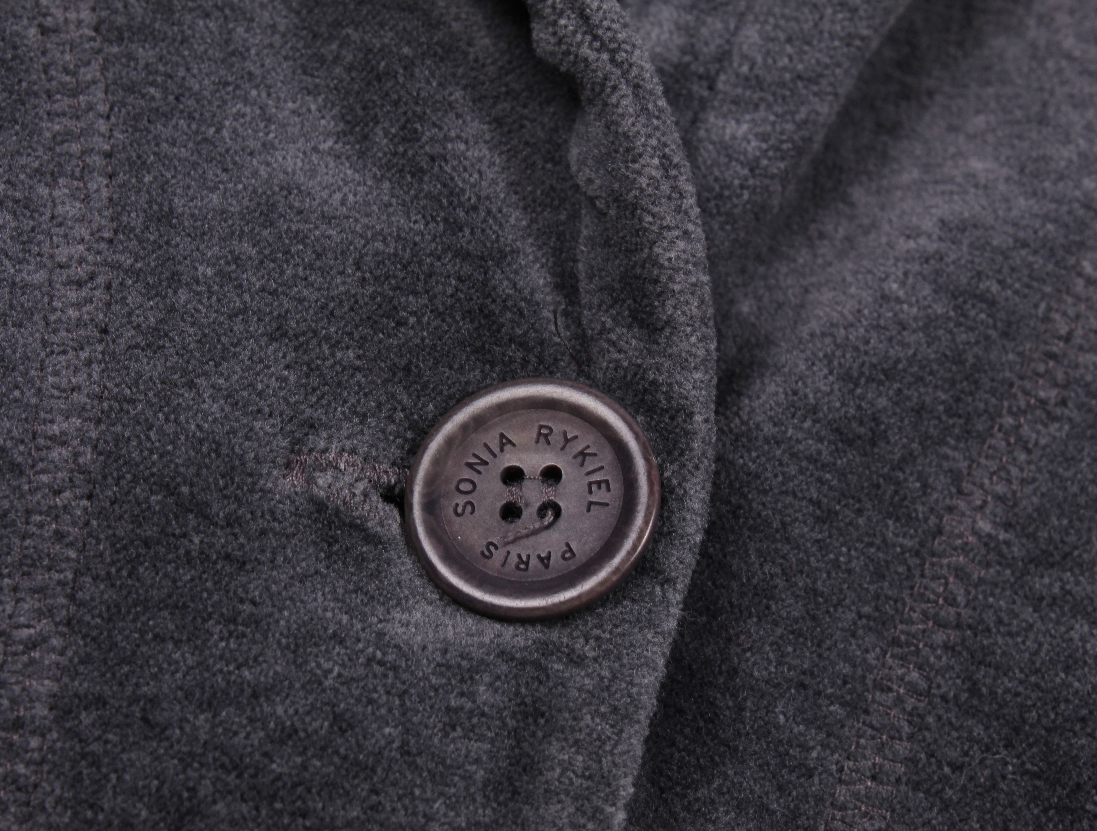 Sonia Rykiel × Vintage Vintage Sonia Rykiel Velour Blazer Size L / US 10 / IT 46 - 4 Thumbnail