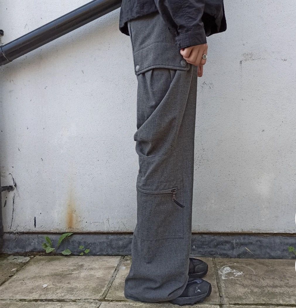 image of Marithe Francois Girbaud Dark Grey Vintage Pleated Cargo Pants, Men's (Size 28)