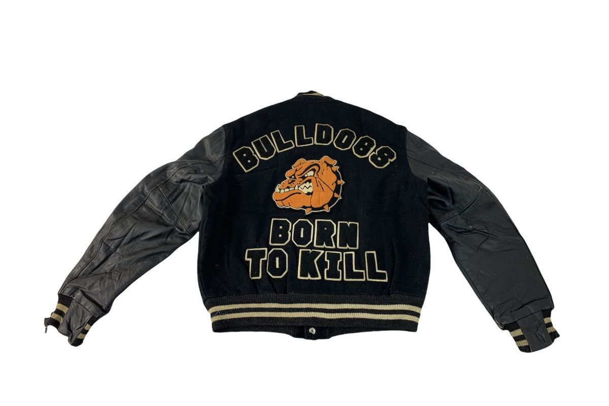Sports Specialties Bulldog Born To Kill Padded Varsity Leather Jacket USA Size US L / EU 52-54 / 3 - 1 Thumbnail