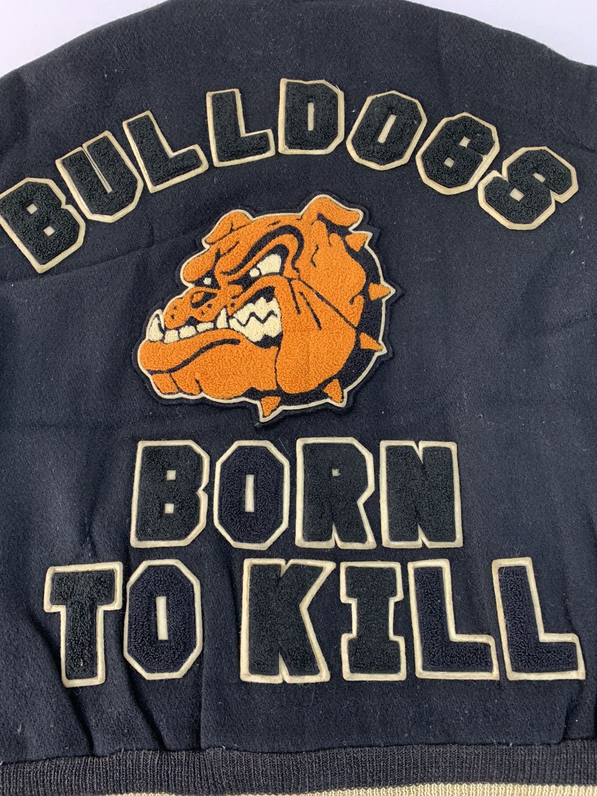Sports Specialties Bulldog Born To Kill Padded Varsity Leather Jacket USA Size US L / EU 52-54 / 3 - 2 Thumbnail