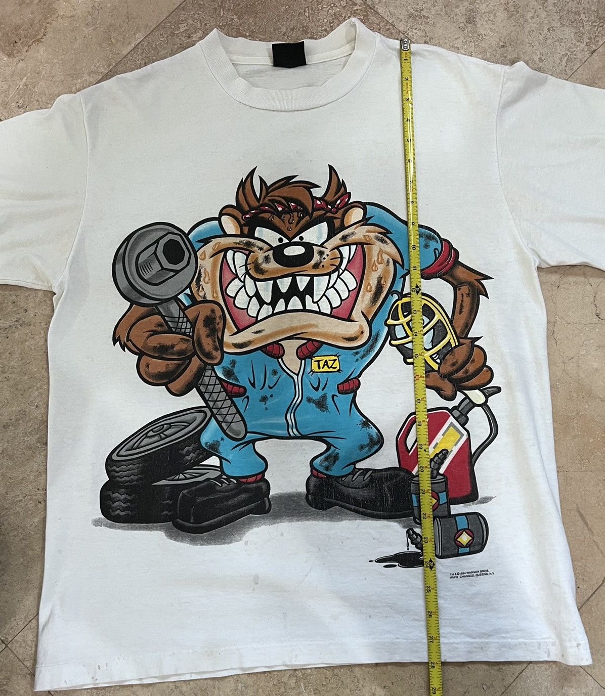Vintage × Warner Bros 1994 Looney Tunes Taz's Garage Single Stitch Size XL Size US XL / EU 56 / 4 - 10 Thumbnail