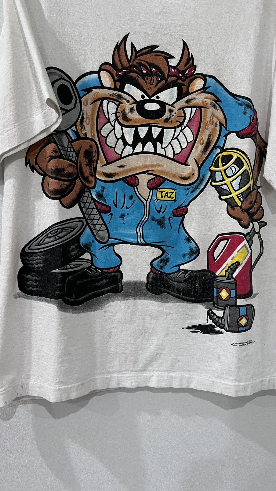 Vintage × Warner Bros 1994 Looney Tunes Taz's Garage Single Stitch Size XL Size US XL / EU 56 / 4 - 1 Thumbnail