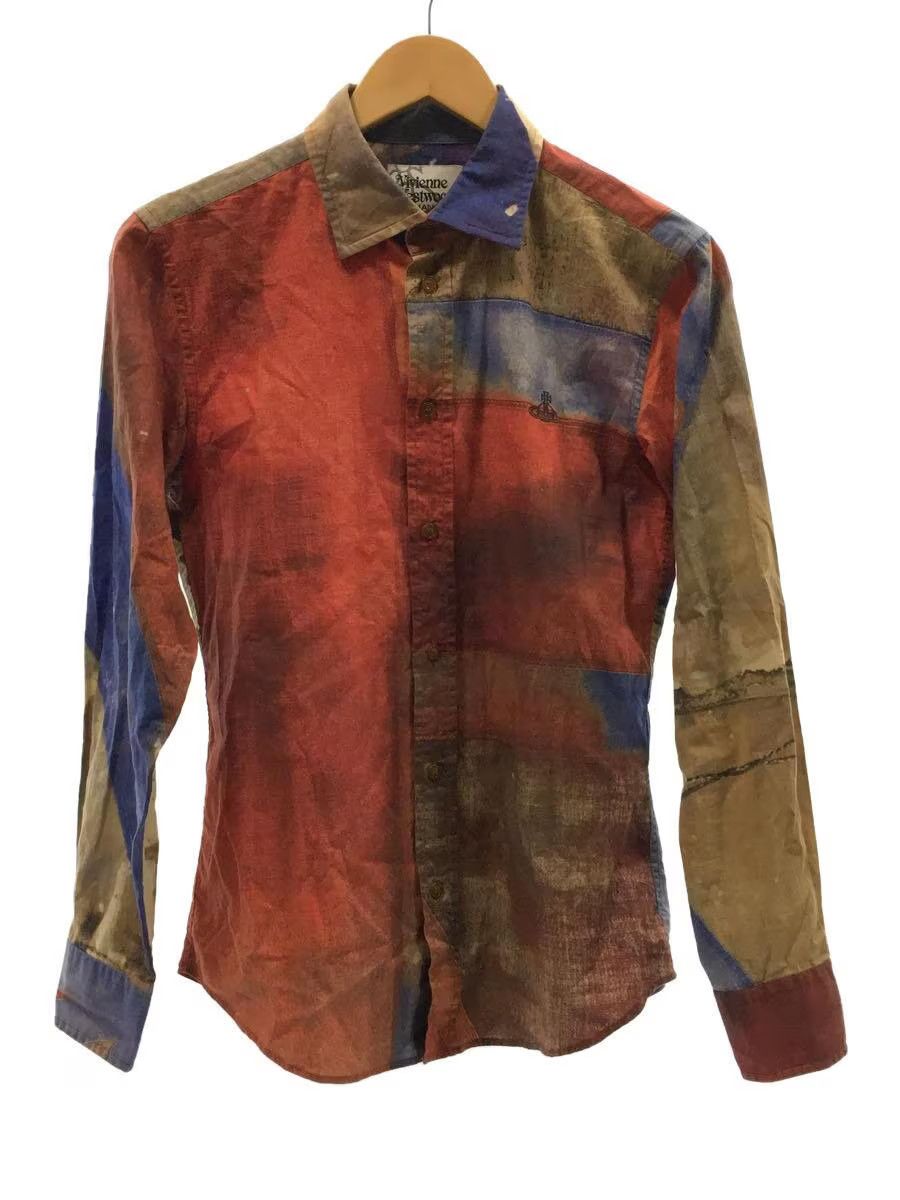 image of Vivienne Westwood Abstract Art Print Orb Button Shirt, Men's (Size Small)