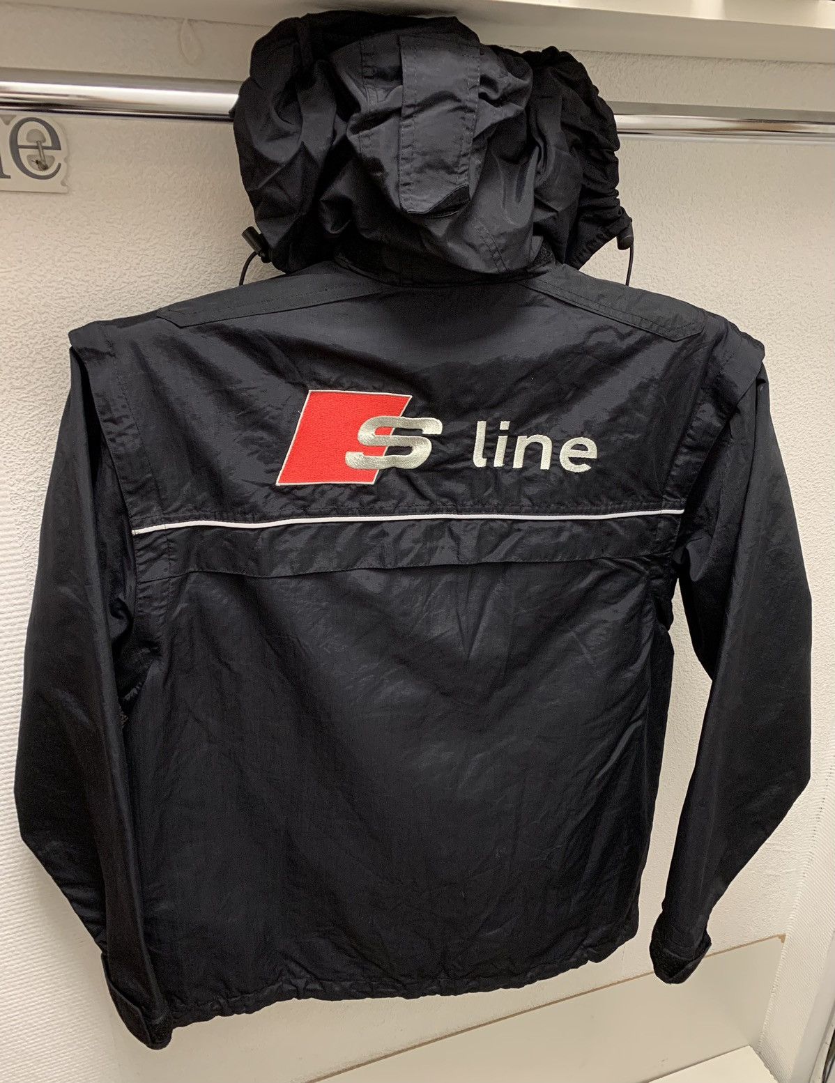 image of Audi S Line Vintage Light Jacket Transformer Formula Uno M in Black, Men's (Size Medium)