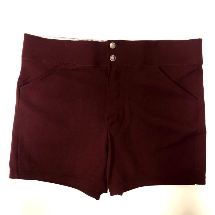 Unkwn 80s Whang Maroon Snap ATHLETIC COACH Coaches Baseball Shorts