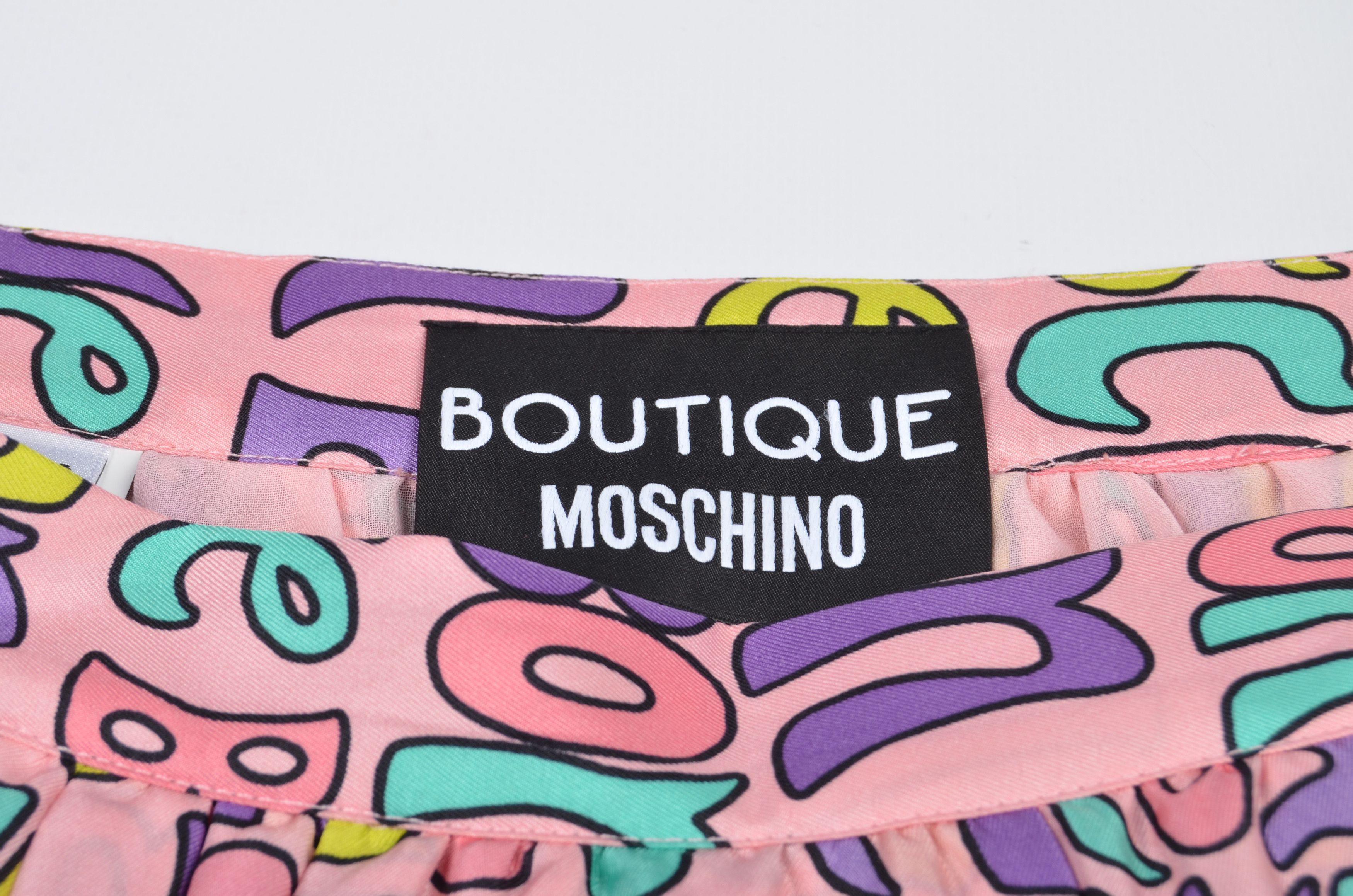 Moschino Moschino Boutique Logo Printed Silk Skirt Size 28" / US 6 / IT 42 - 7 Thumbnail