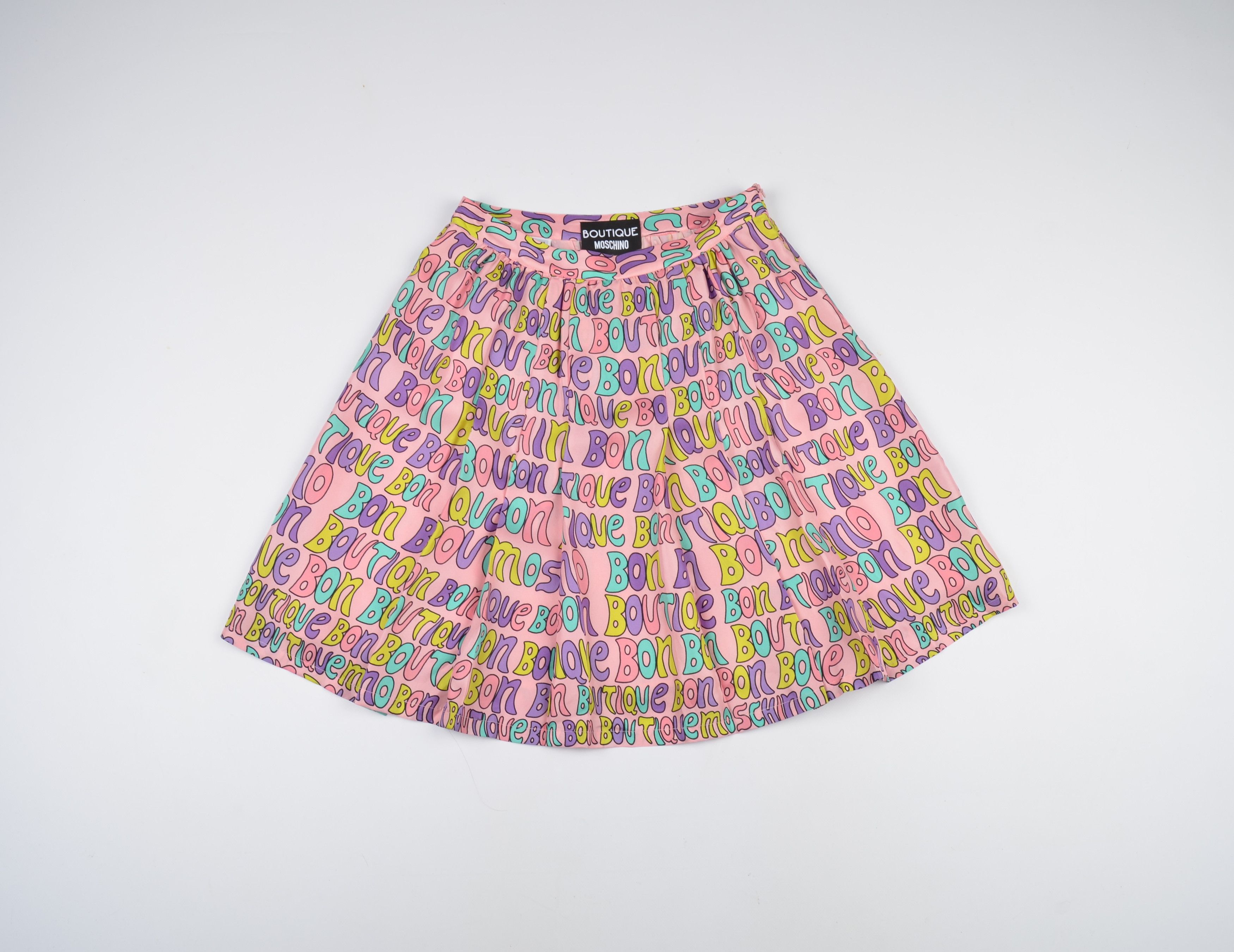 Moschino Moschino Boutique Logo Printed Silk Skirt Size 28" / US 6 / IT 42 - 4 Thumbnail