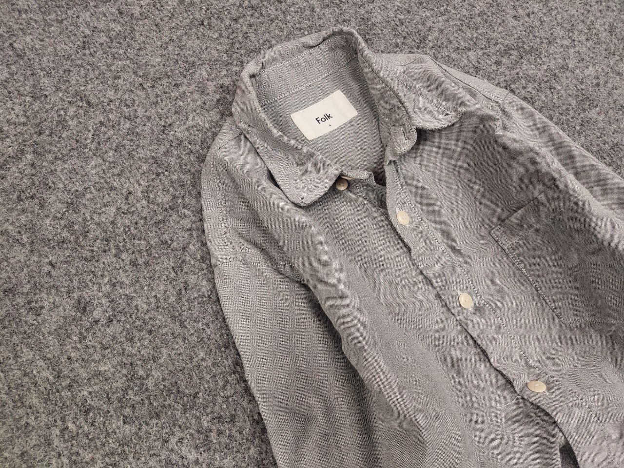 Folk Folk Design cotton Gray Button Casual Long Sleeve Shirt Size US M / EU 48-50 / 2 - 7 Thumbnail