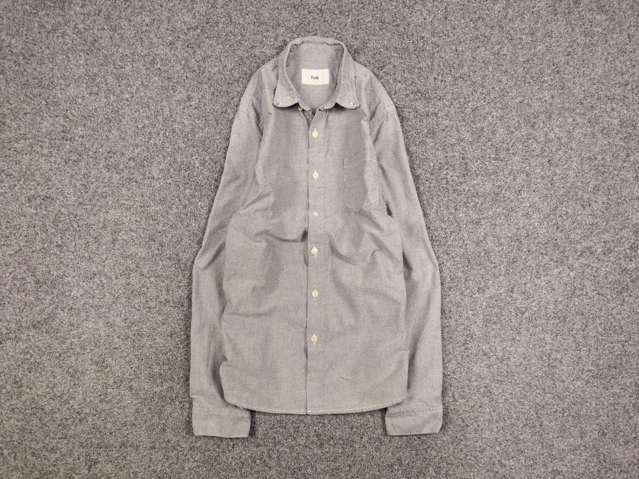 Folk Folk Design cotton Gray Button Casual Long Sleeve Shirt Size US M / EU 48-50 / 2 - 1 Thumbnail