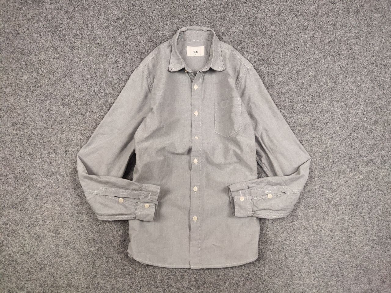 Folk Folk Design cotton Gray Button Casual Long Sleeve Shirt Size US M / EU 48-50 / 2 - 13 Thumbnail