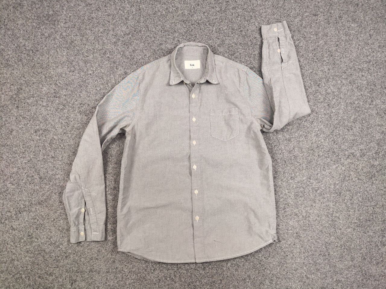 Folk Folk Design cotton Gray Button Casual Long Sleeve Shirt Size US M / EU 48-50 / 2 - 14 Thumbnail