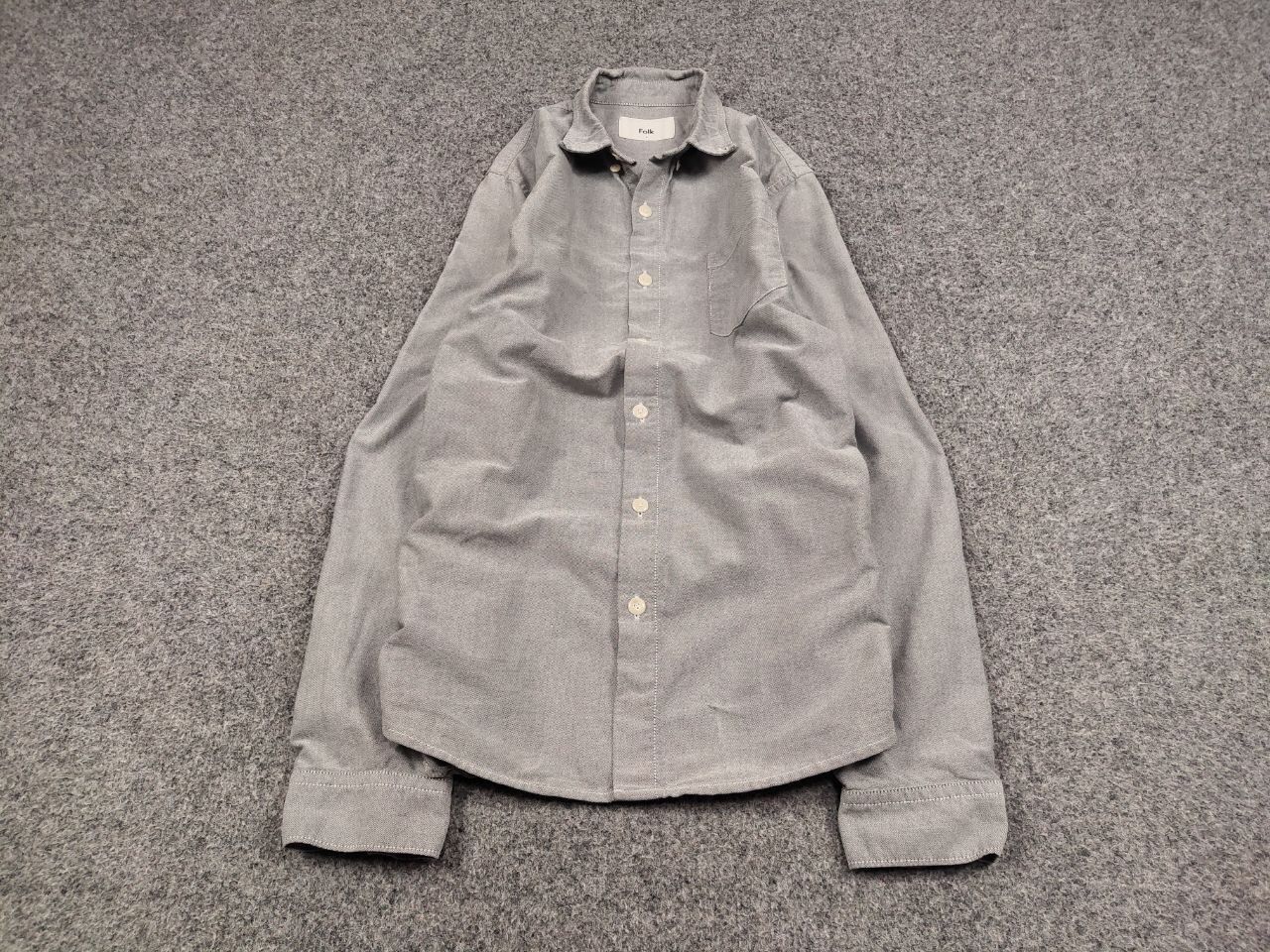 Folk Folk Design cotton Gray Button Casual Long Sleeve Shirt Size US M / EU 48-50 / 2 - 2 Thumbnail