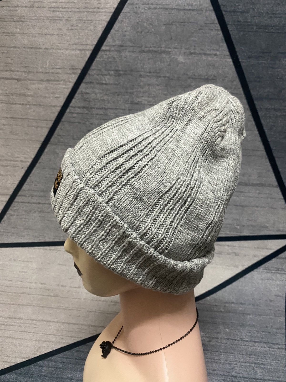 Alpha Industries × Vintage Alpha Industries Inc Patches Grey Beanie Hat Size ONE SIZE - 4 Thumbnail