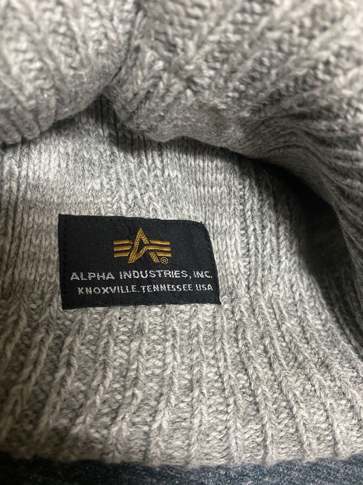 Alpha Industries × Vintage Alpha Industries Inc Patches Grey Beanie Hat Size ONE SIZE - 5 Thumbnail