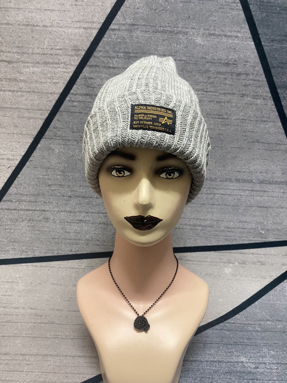 Alpha Industries × Vintage Alpha Industries Inc Patches Grey Beanie Hat Size ONE SIZE - 1 Thumbnail