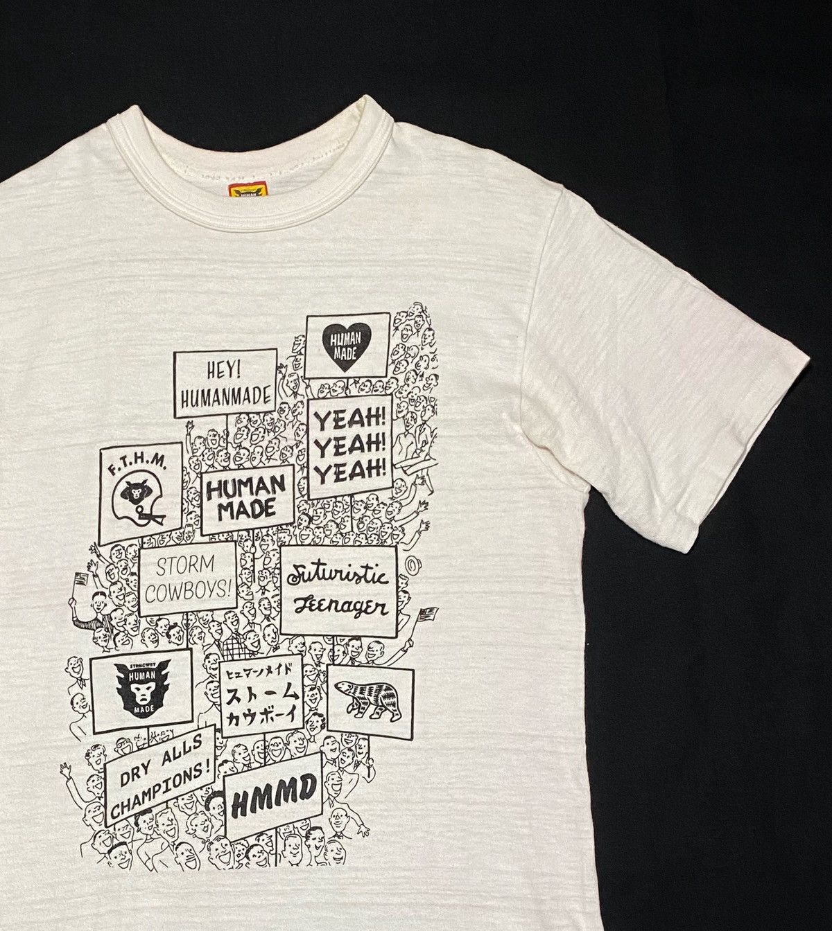 image of Human Made Protest Short Sleeve T Shirt in White, Men's (Size Small)