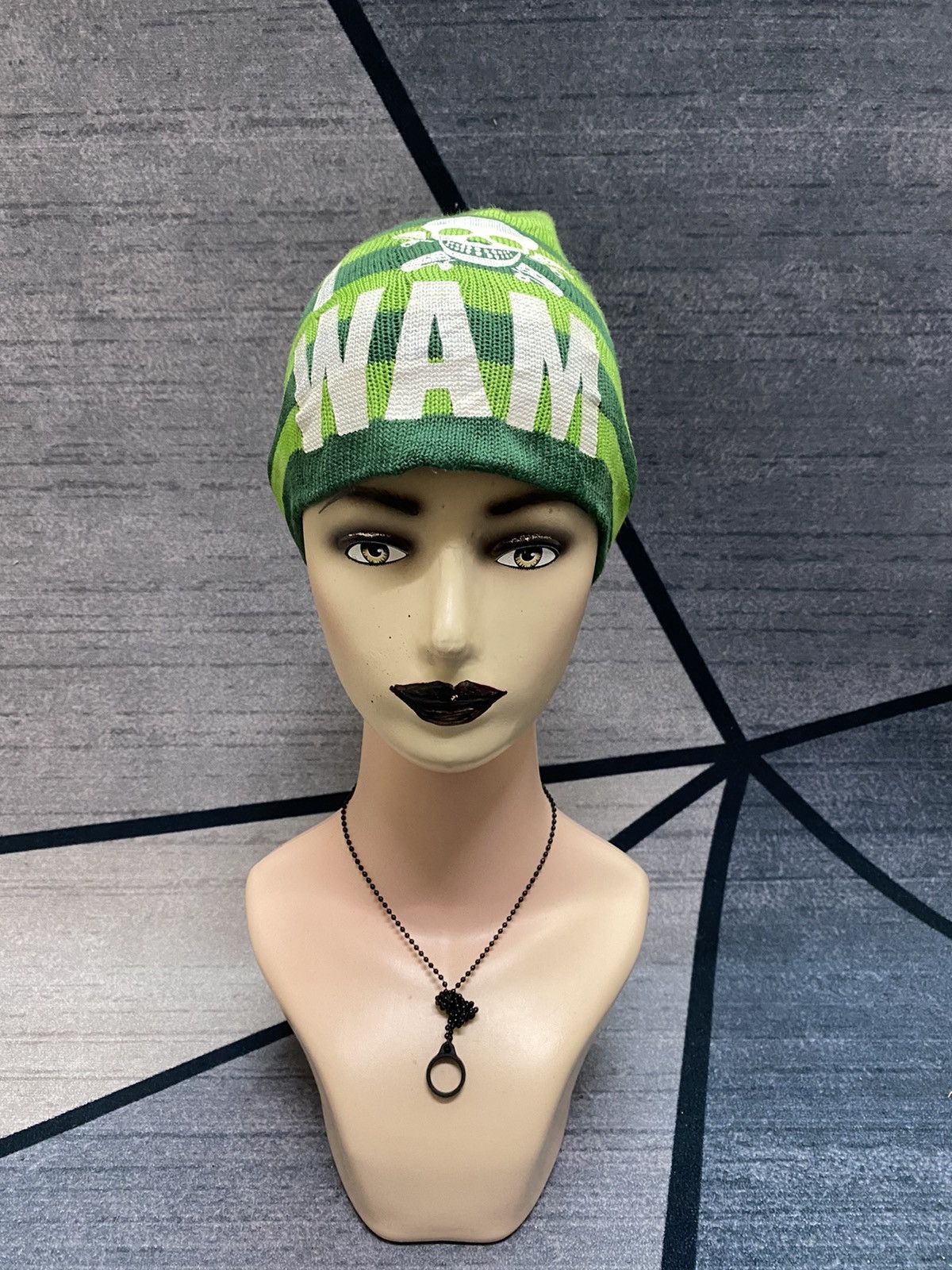 Japanese Brand Japanese Brand kI ☠️Wam Striped Beanie Kids Hat Size ONE SIZE - 1 Thumbnail