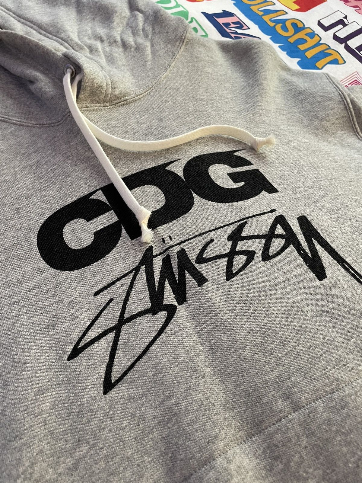 Comme des Garcons × Stussy CDG x Stussy Surfman Heather Gray Hoodie M FW2021 Size US M / EU 48-50 / 2 - 1 Thumbnail