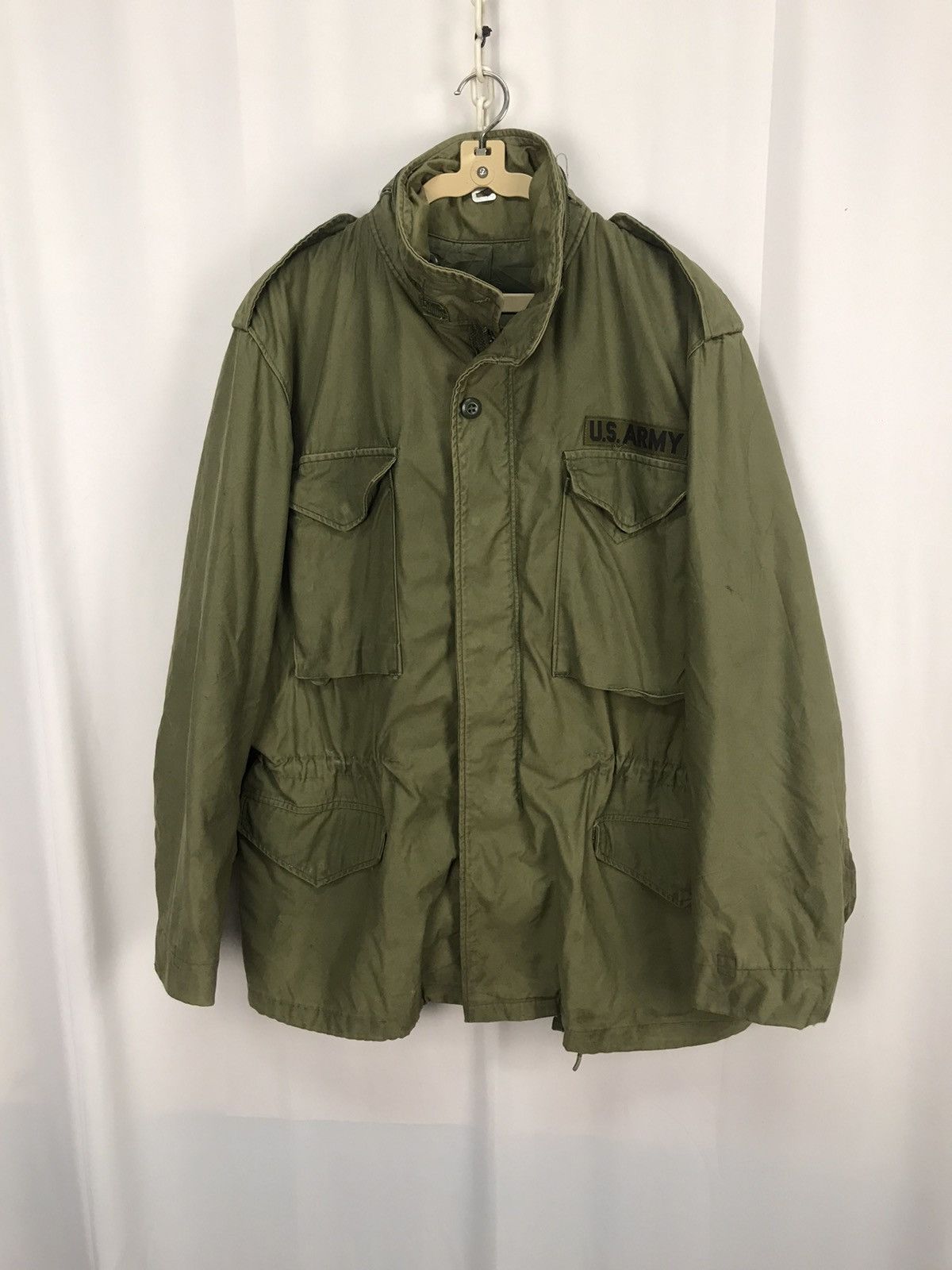 Vintage U.s army button up jacket hidden hoodie Size US L / EU 52-54 / 3 - 6 Thumbnail