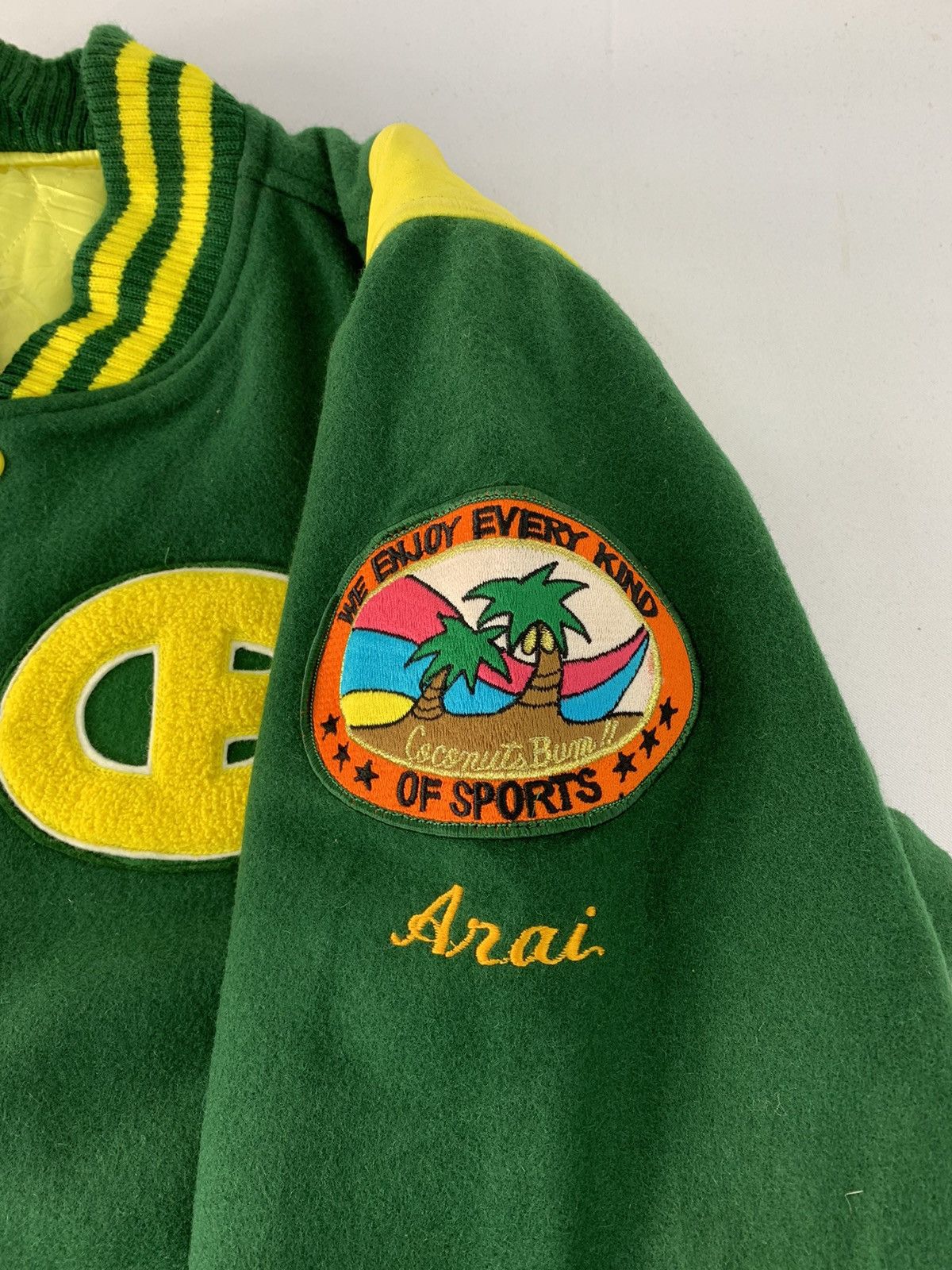 Japanese Brand Hype Simple Varsity Outerwear Jacket Coconuts Bum Of Sport Size US L / EU 52-54 / 3 - 4 Thumbnail