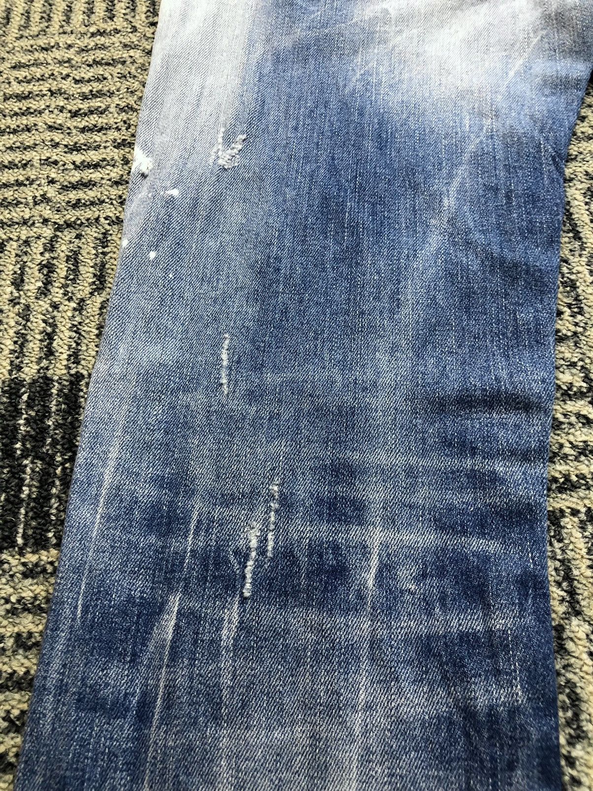 Japanese Brand Patriot Distressed Skinny Faded Blue Jeans Size US 31 - 18 Thumbnail