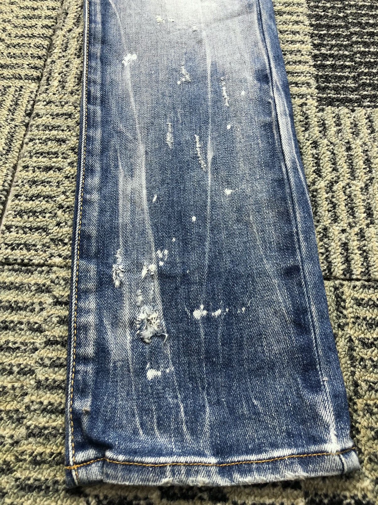 Japanese Brand Patriot Distressed Skinny Faded Blue Jeans Size US 31 - 12 Thumbnail