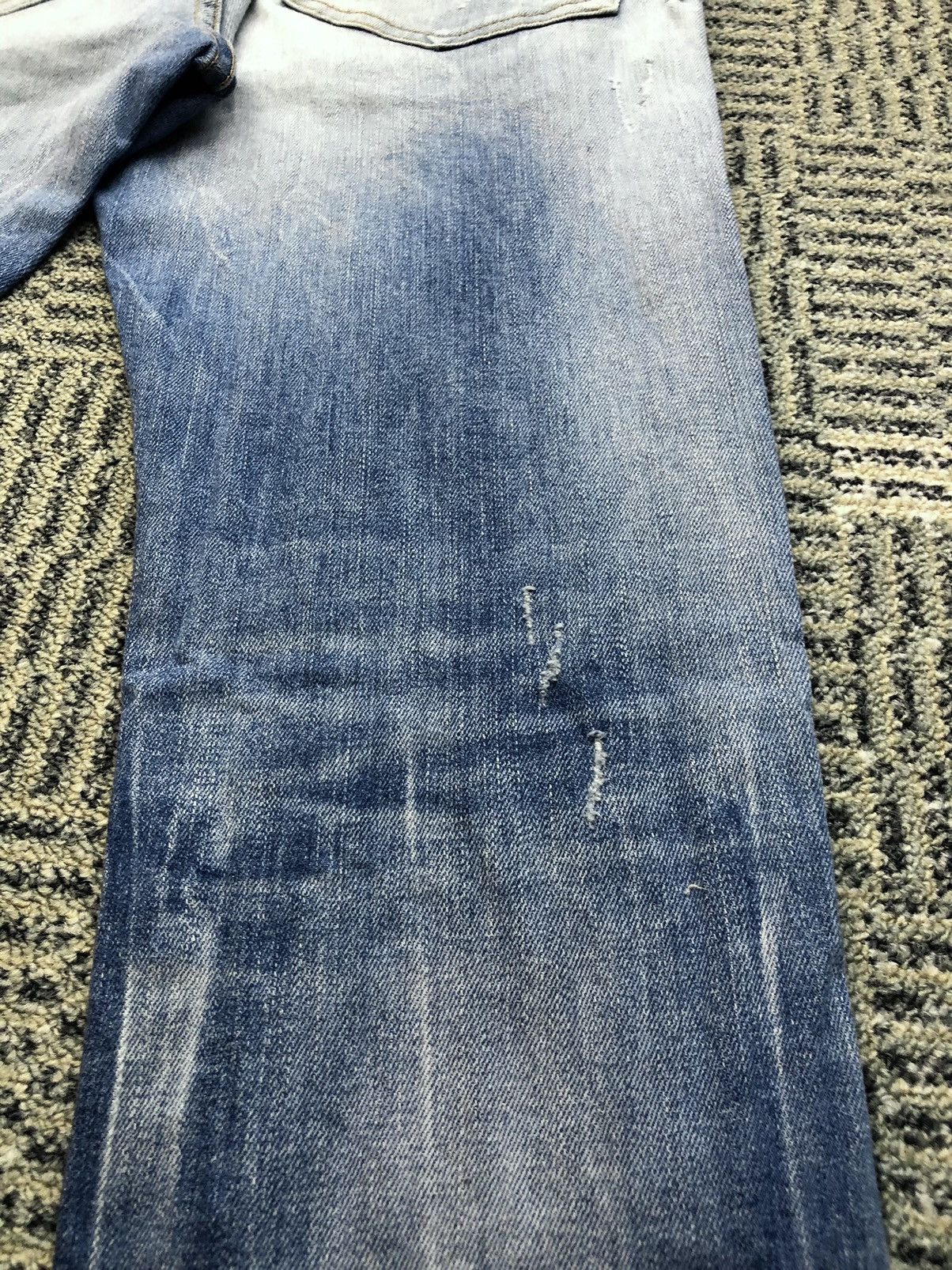 Japanese Brand Patriot Distressed Skinny Faded Blue Jeans Size US 31 - 19 Thumbnail