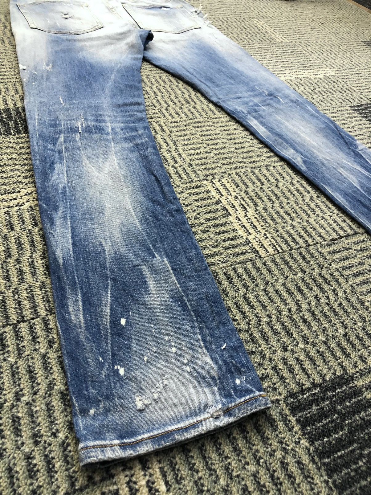Japanese Brand Patriot Distressed Skinny Faded Blue Jeans Size US 31 - 15 Thumbnail
