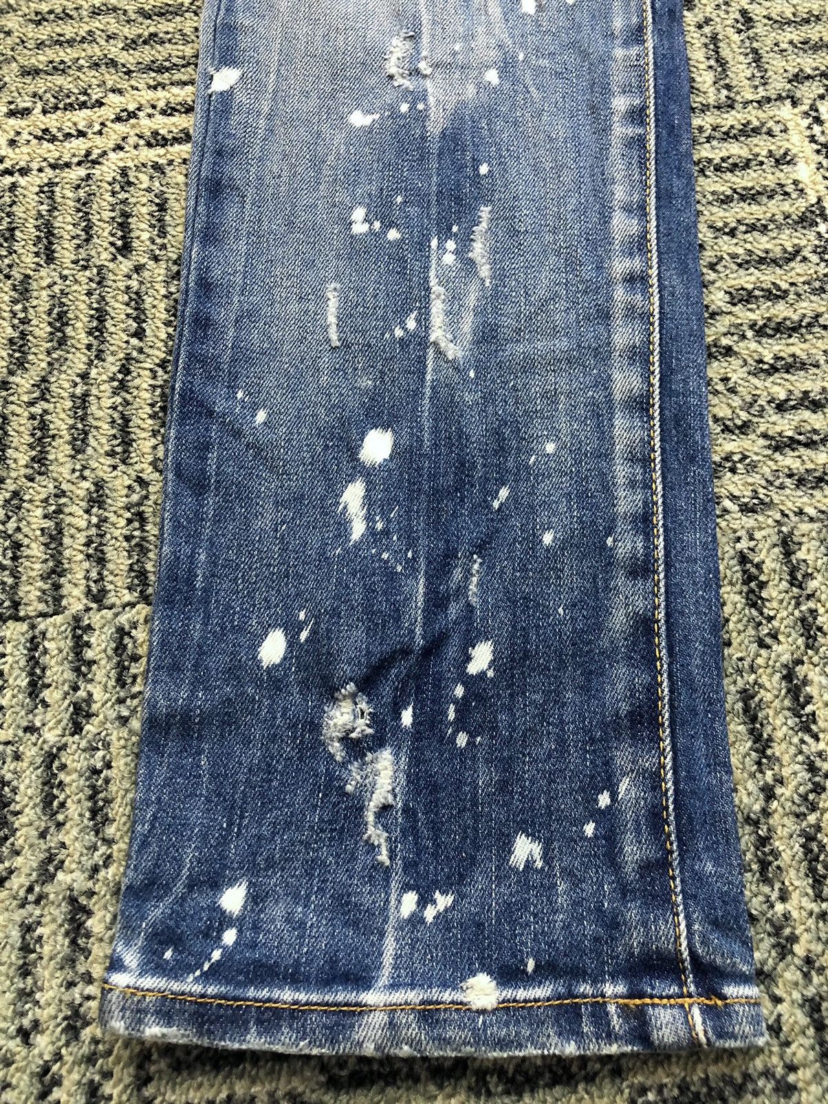 Japanese Brand Patriot Distressed Skinny Faded Blue Jeans Size US 31 - 11 Thumbnail