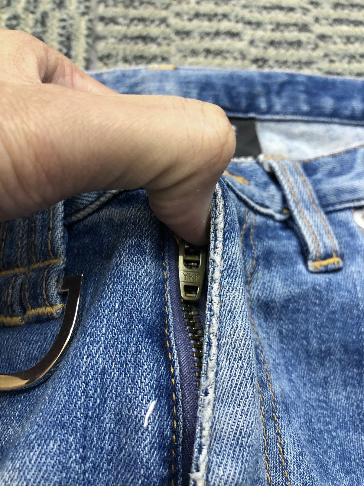 Japanese Brand Patriot Distressed Skinny Faded Blue Jeans Size US 31 - 6 Thumbnail