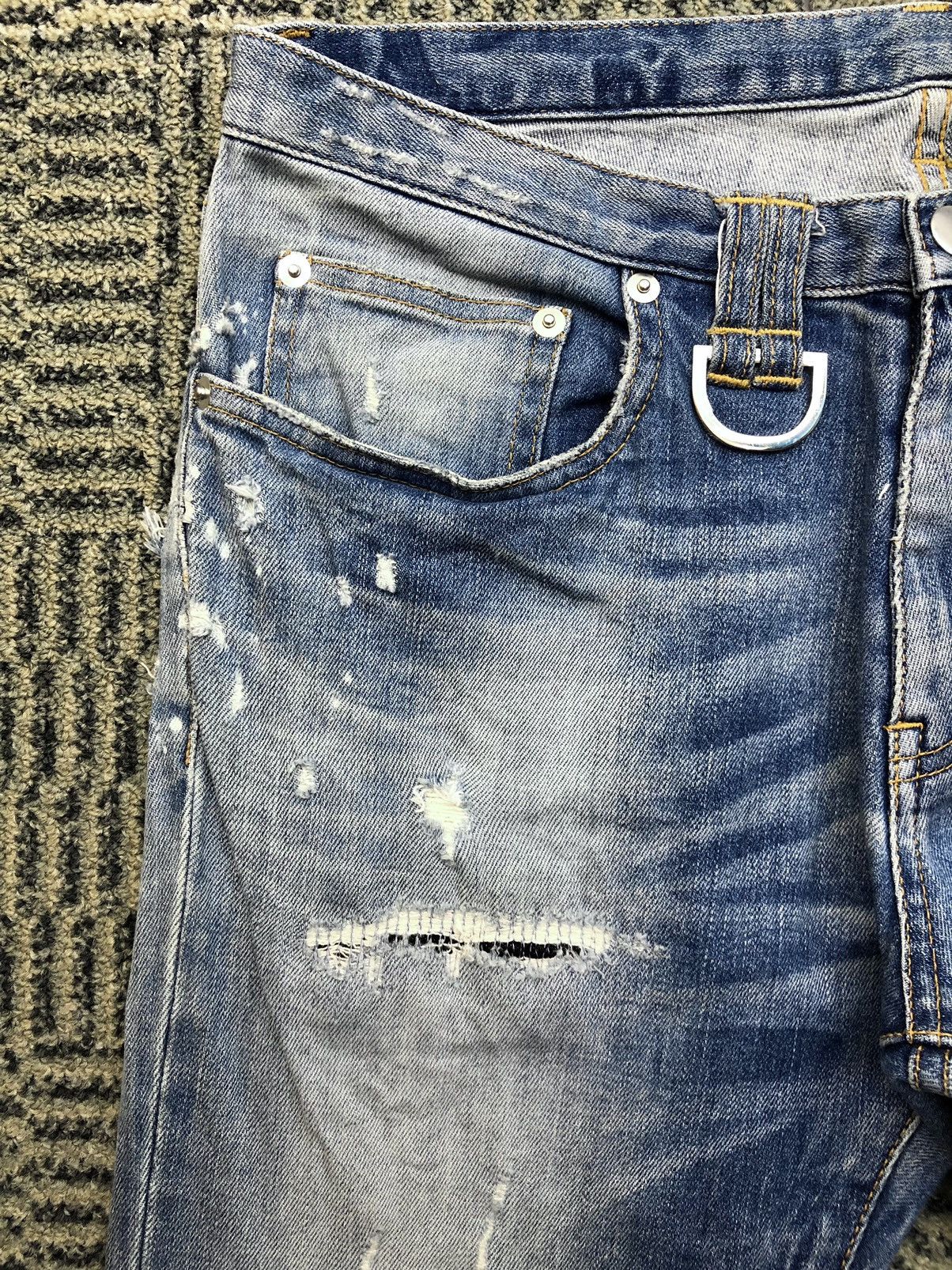 Japanese Brand Patriot Distressed Skinny Faded Blue Jeans Size US 31 - 7 Thumbnail