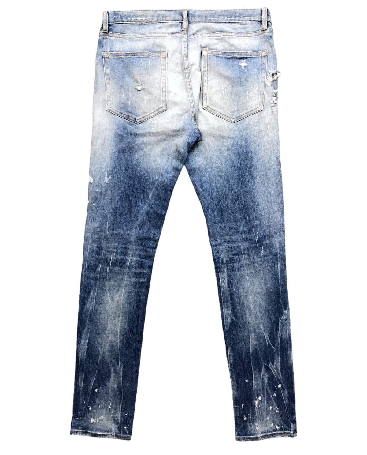 Japanese Brand Patriot Distressed Skinny Faded Blue Jeans Size US 31 - 2 Thumbnail