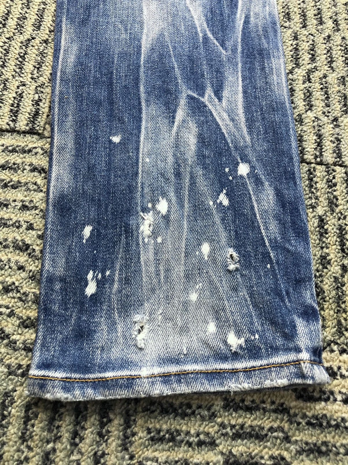 Japanese Brand Patriot Distressed Skinny Faded Blue Jeans Size US 31 - 20 Thumbnail