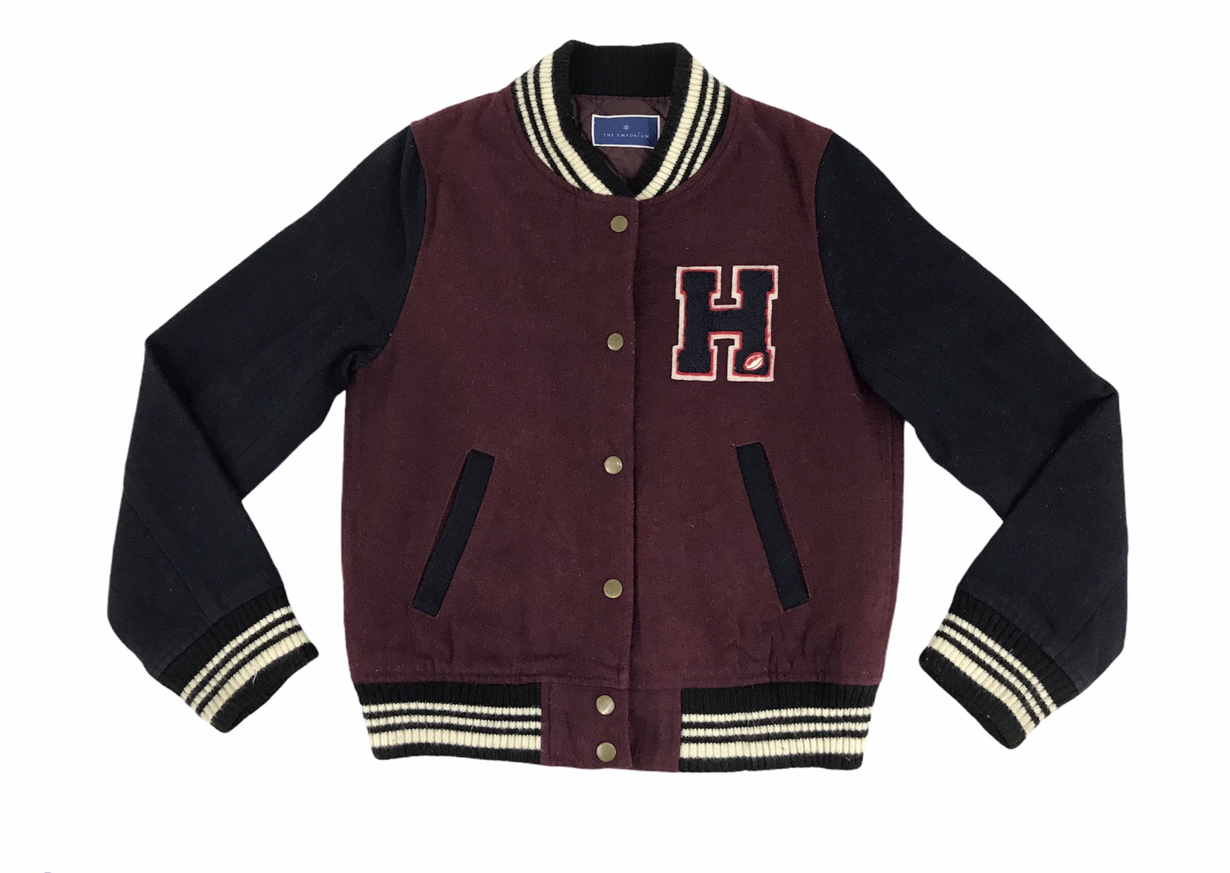 Japanese Brand The Emporium H Football Varsity College Jacket Padded inner Size US S / EU 44-46 / 1 - 1 Thumbnail