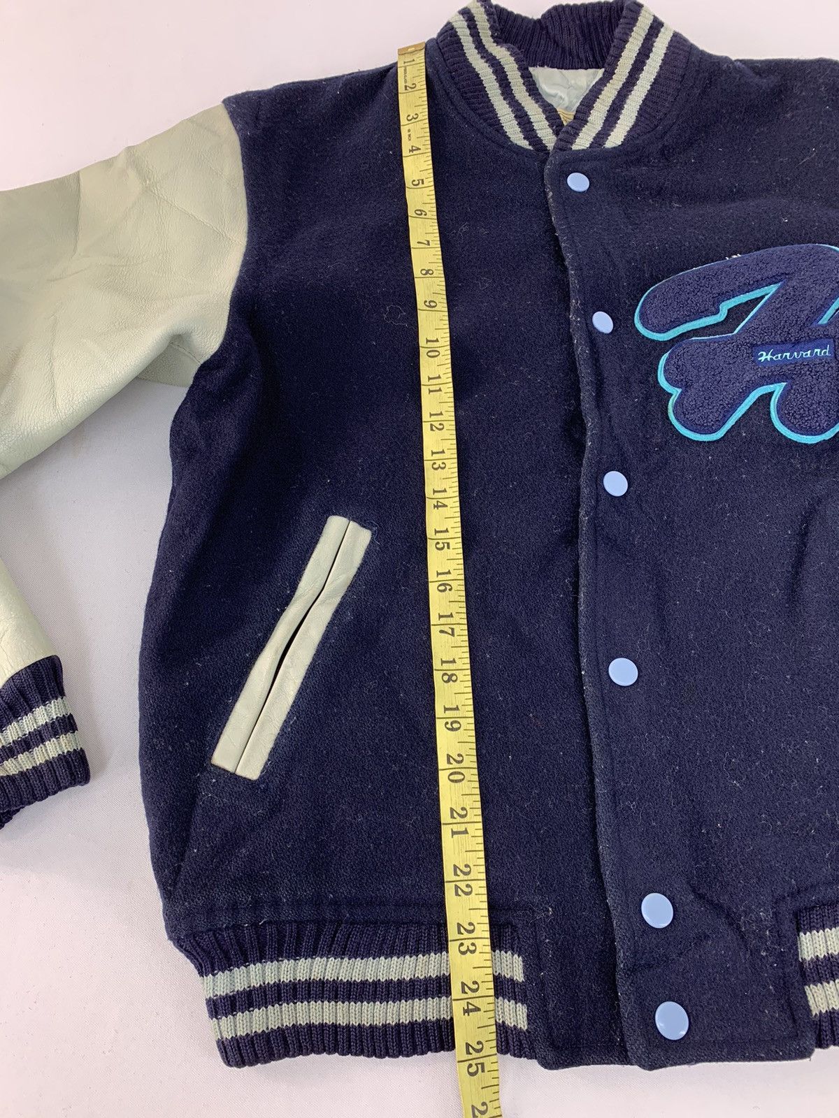 Leather 90s Varsity Jacket Havard Company Leather Sleeve Snap Button Size US M / EU 48-50 / 2 - 12 Thumbnail