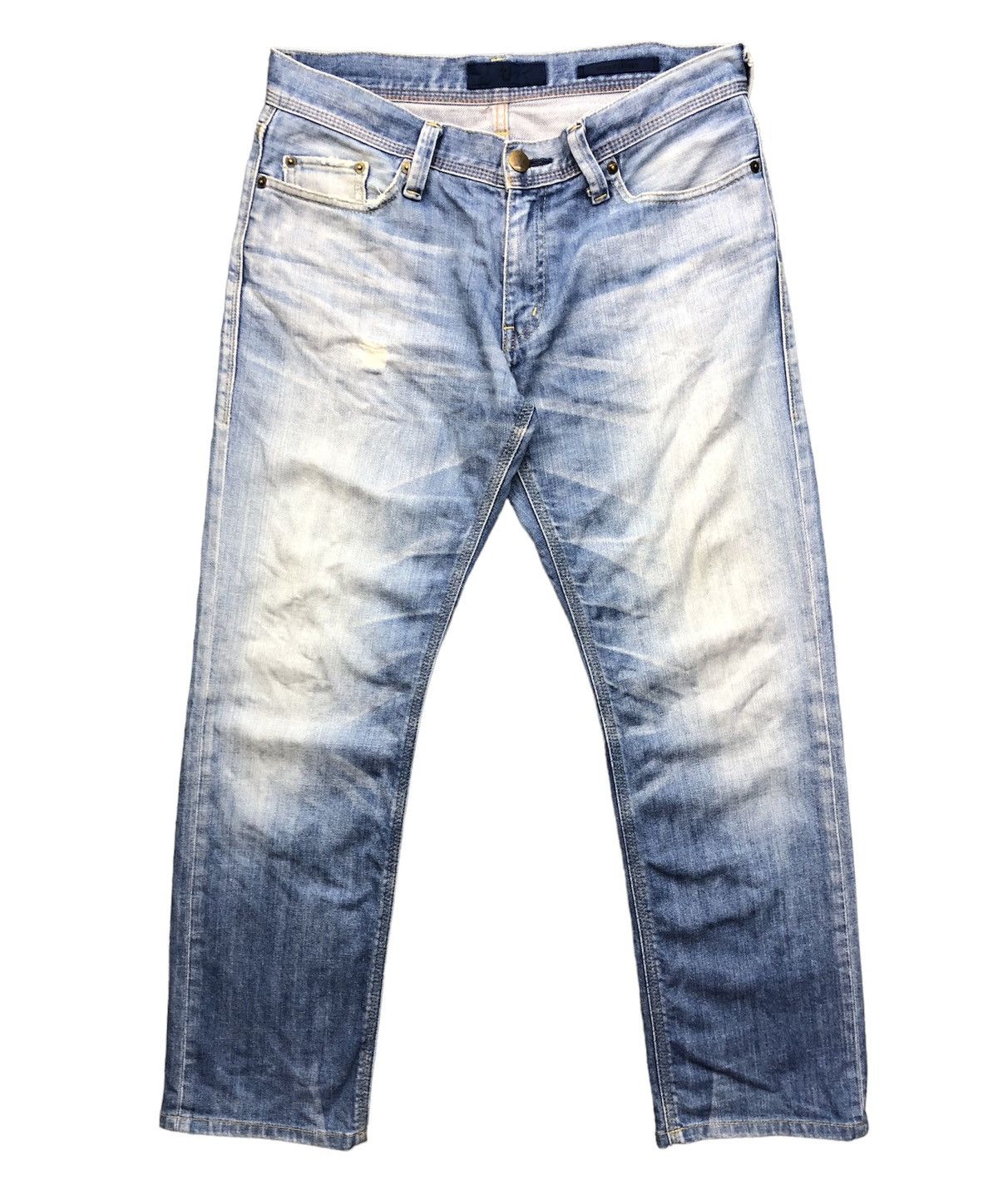 Uniqlo X Jil Sander +j Skinny Fit Straight Faded Blue Jeans