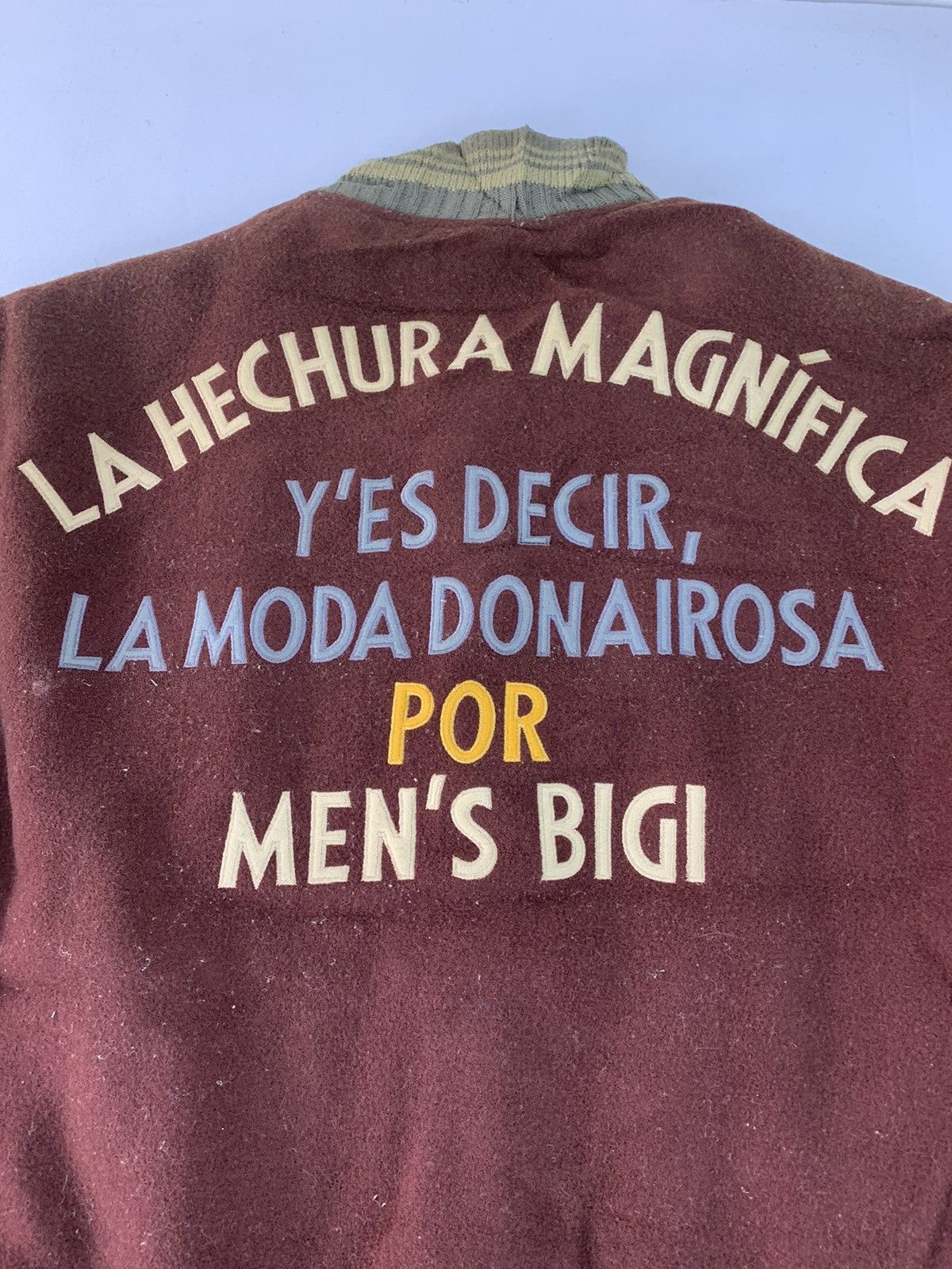 BIGI Vintage Bigi Men’s Y’es Decir Leather Wool Varsity Jacket Size US L / EU 52-54 / 3 - 2 Thumbnail