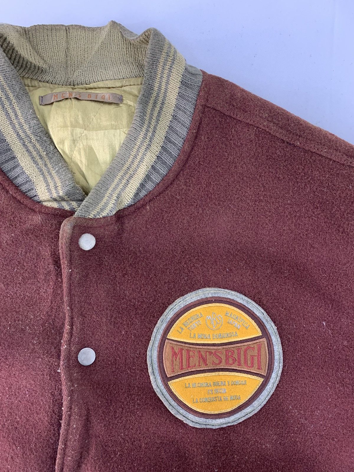 BIGI Vintage Bigi Men’s Y’es Decir Leather Wool Varsity Jacket Size US L / EU 52-54 / 3 - 4 Thumbnail