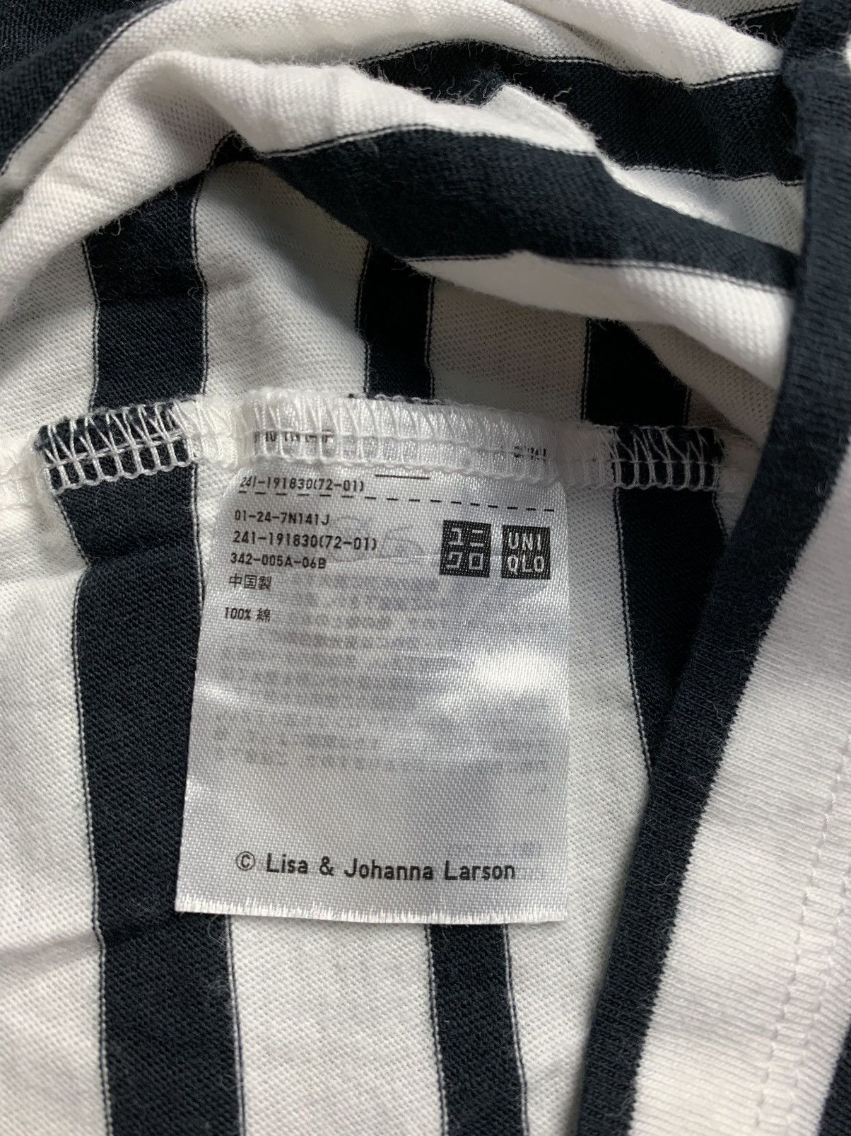 Japanese Brand Uniqlo X Lisa Larson Striped Printed Cat Graphic Tee Size M / US 6-8 / IT 42-44 - 7 Thumbnail