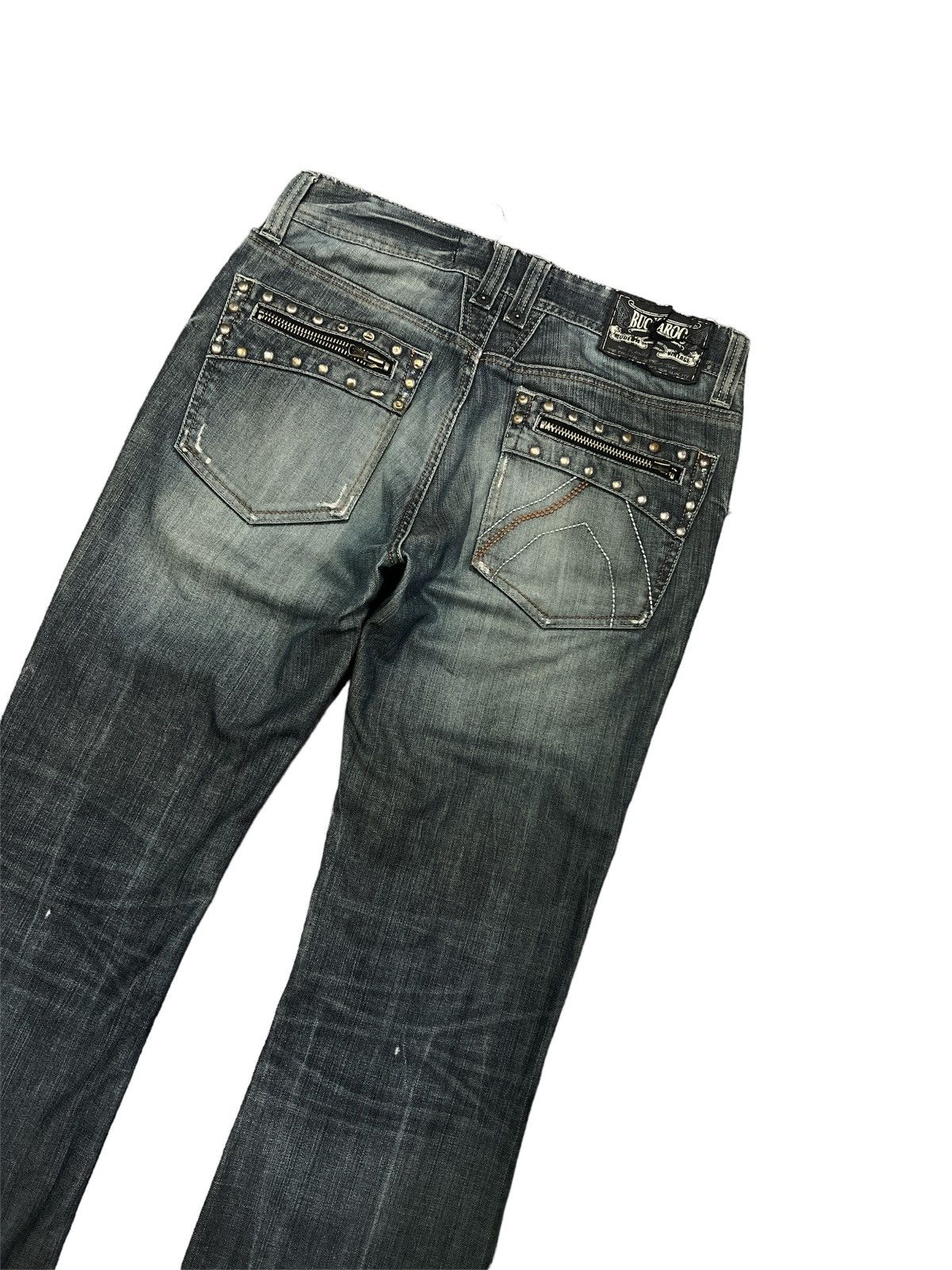 Japanese Brand FLARED💥BUCKARO JEANS STUDDED PUNK DISTRESSED DENIM Size US 30 / EU 46 - 8 Thumbnail