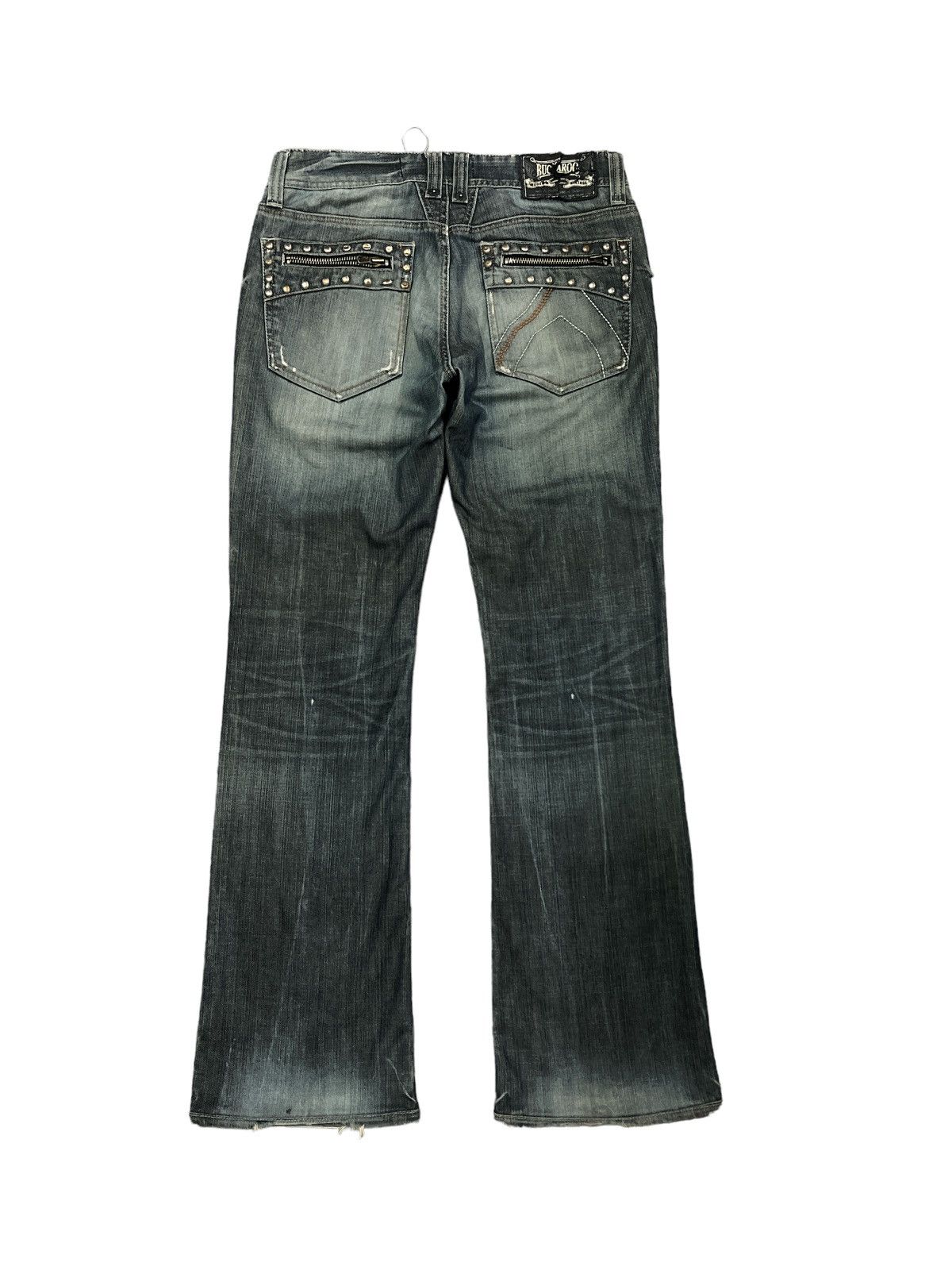 Japanese Brand FLARED💥BUCKARO JEANS STUDDED PUNK DISTRESSED DENIM Size US 30 / EU 46 - 7 Thumbnail