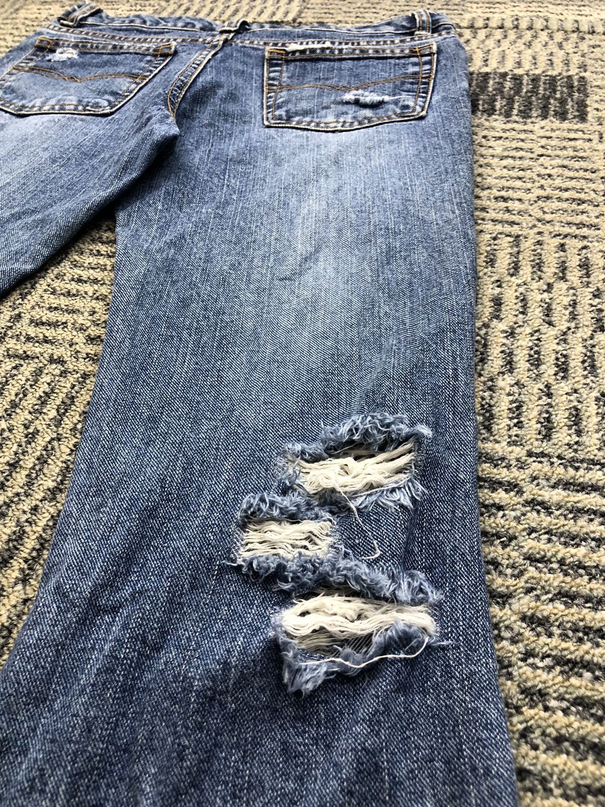 Japanese Brand M.Deux Ripped Flared Bootcut Faded Blue Jeans Size 27" / US 4 / IT 40 - 13 Thumbnail