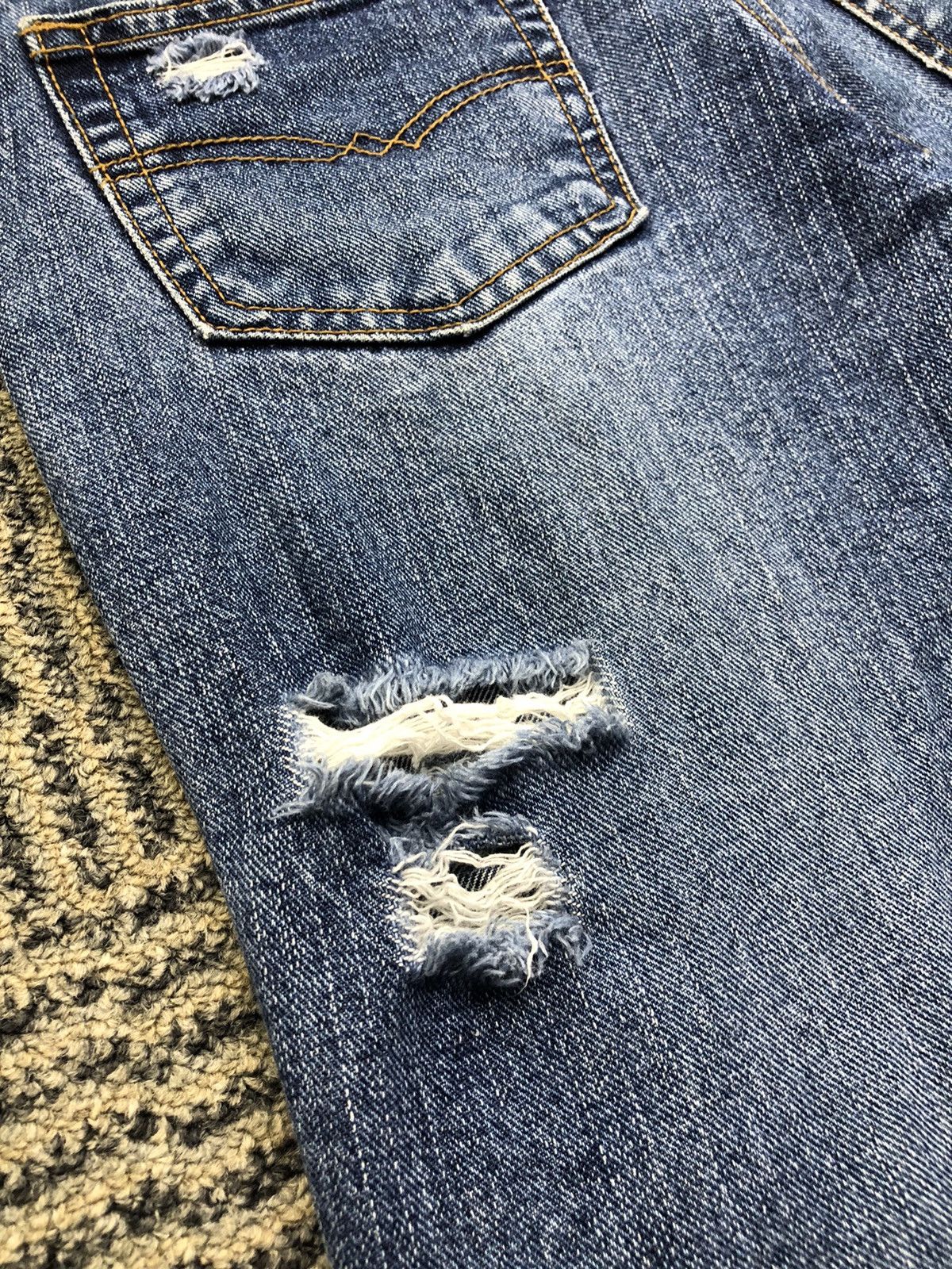Japanese Brand M.Deux Ripped Flared Bootcut Faded Blue Jeans Size 27" / US 4 / IT 40 - 12 Thumbnail