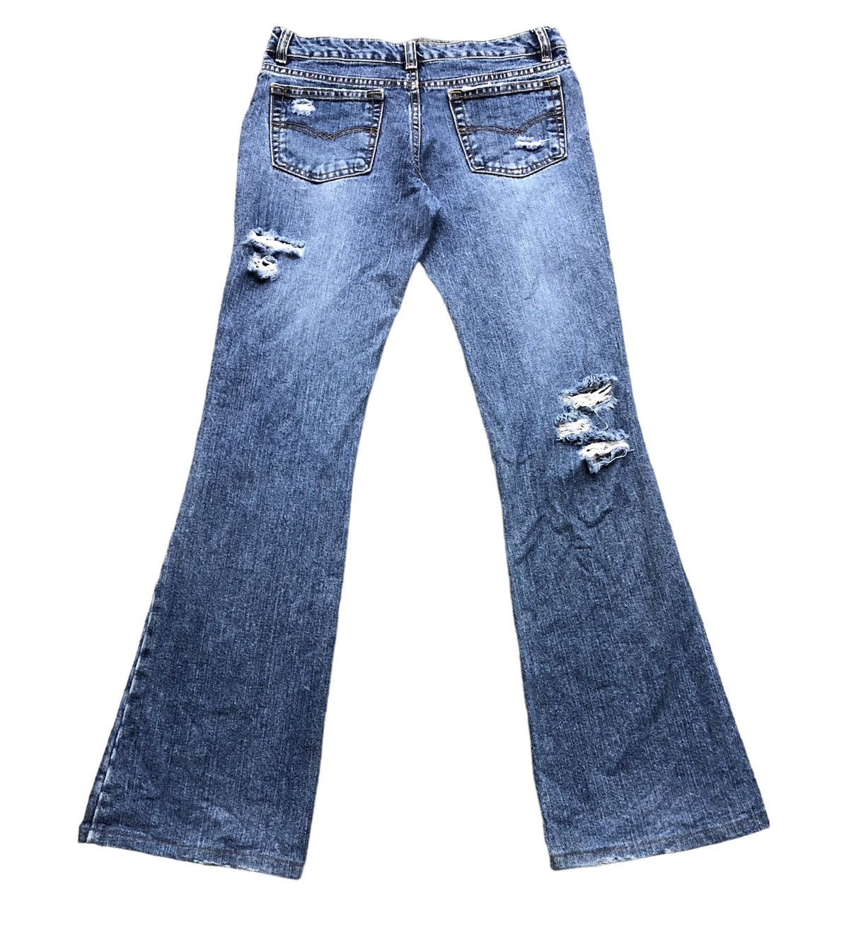 Japanese Brand M.Deux Ripped Flared Bootcut Faded Blue Jeans Size 27" / US 4 / IT 40 - 2 Thumbnail
