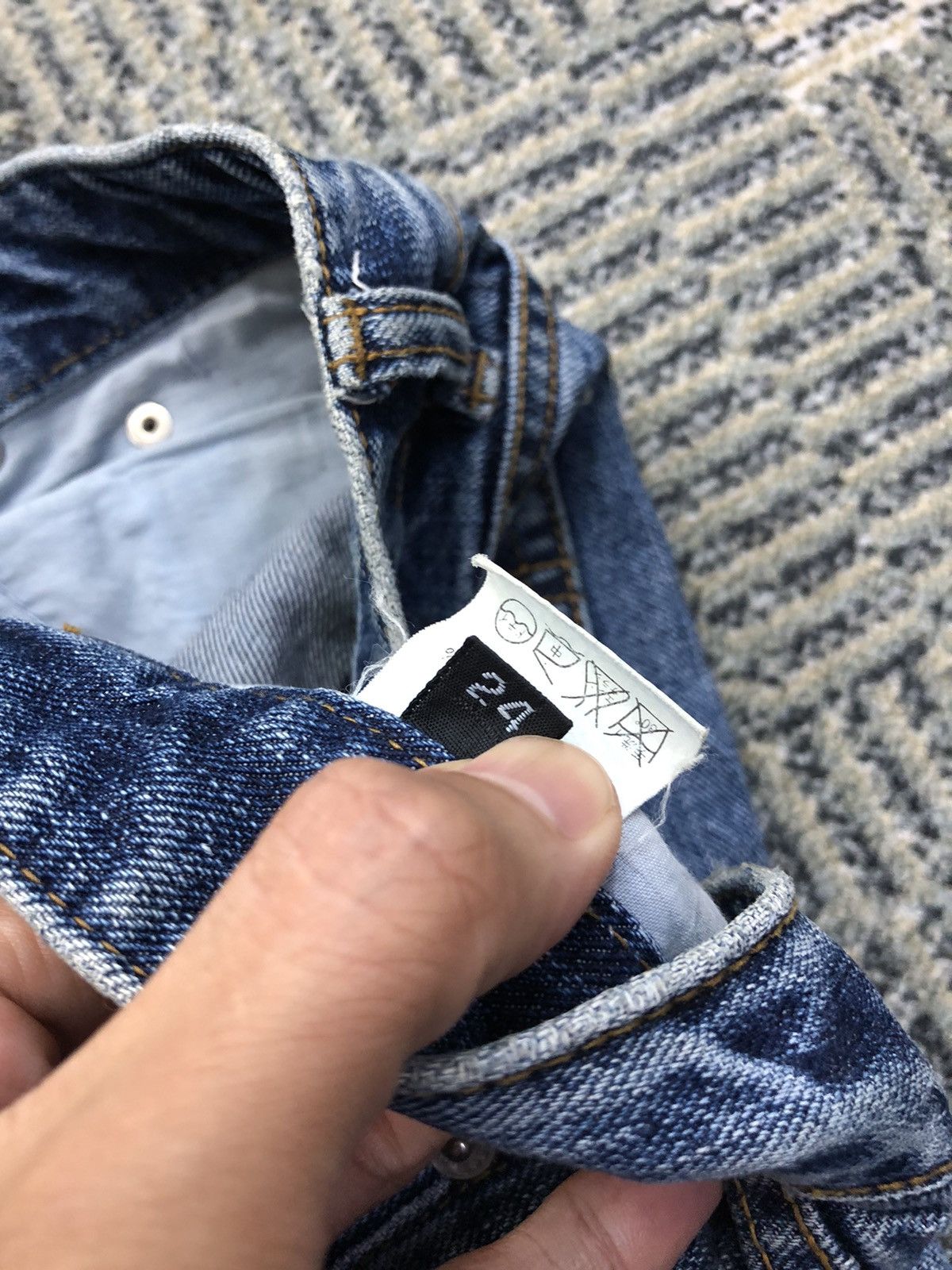Japanese Brand M.Deux Ripped Flared Bootcut Faded Blue Jeans Size 27" / US 4 / IT 40 - 15 Thumbnail